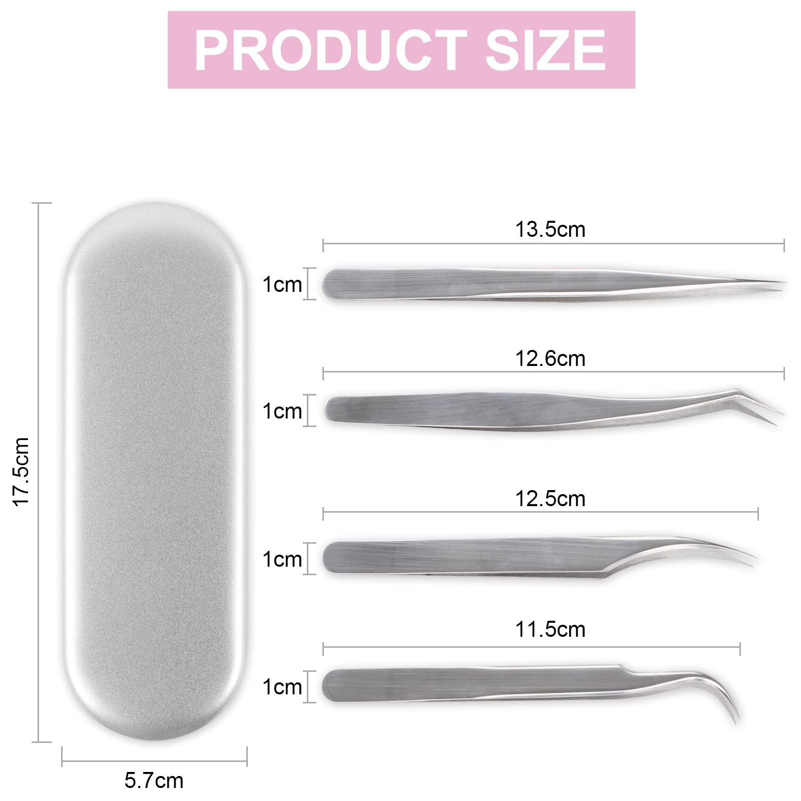 Professional 4PCS Stainless Steel Eyelash Extension Tweezers Set - DIY Lash Applicator, Eyebrow Tweezers & Removal Tools for Salon & Home Use | Perfect for Lash Artists, Beginners & DIY Beauty Enthusiasts