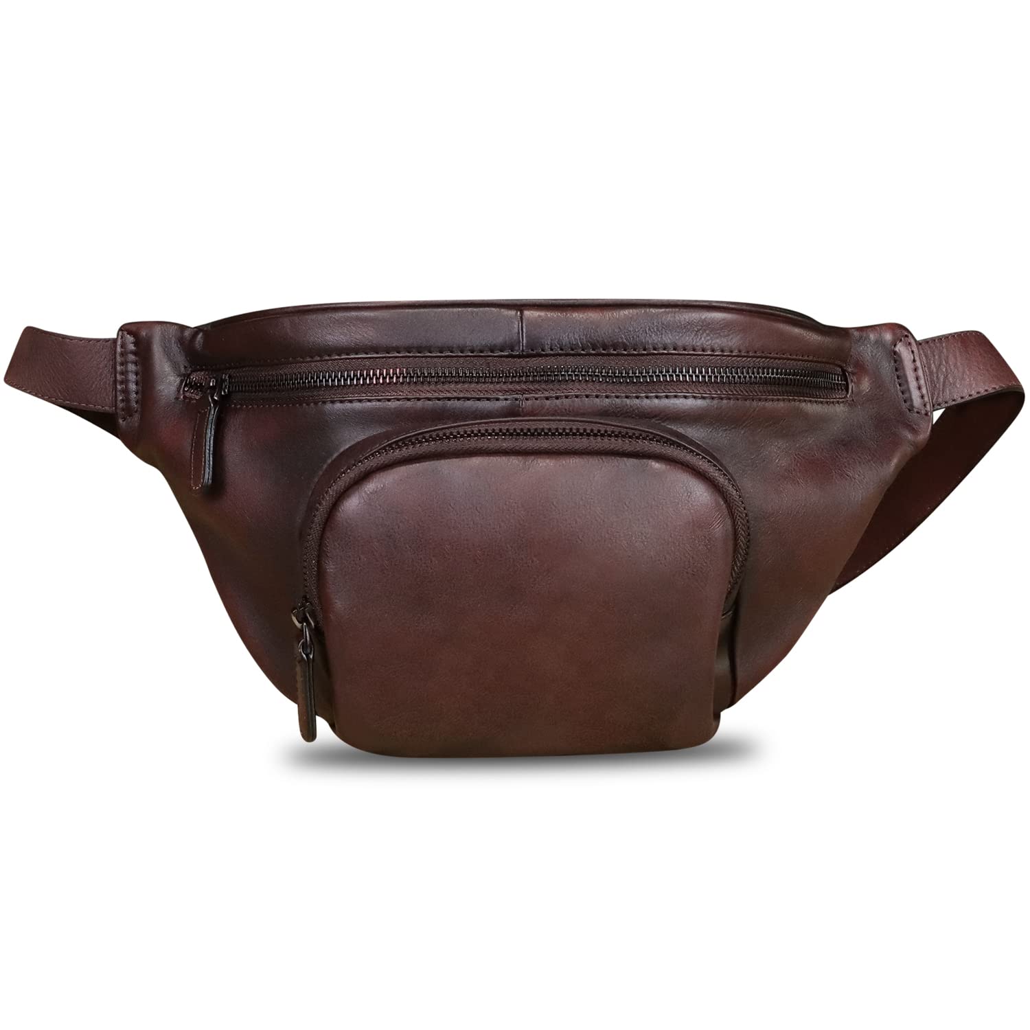 Genuine Leather Fanny Pack for Women & Men - Vintage Crossbody Sling Bag, Waist Bag & Chest Purse (Coffee Brown) - Perfect for Travel, Hiking, Concerts & Everyday Use