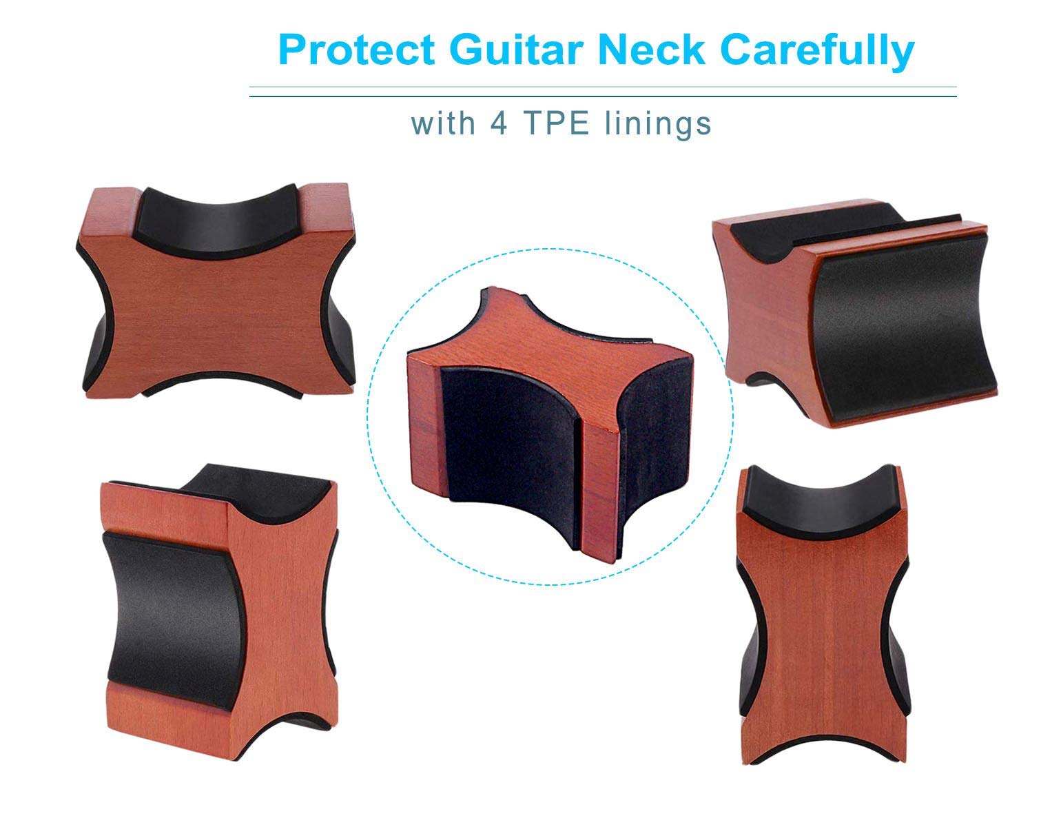 Premium Guitar Neck Rest - Ergonomic Support Pillow for Electric, Acoustic & Bass Guitars - Luthier Repair Tool (3.74x2.48x2.4 Inch, Burgundy) - Perfect for String Changing, Setup & Maintenance