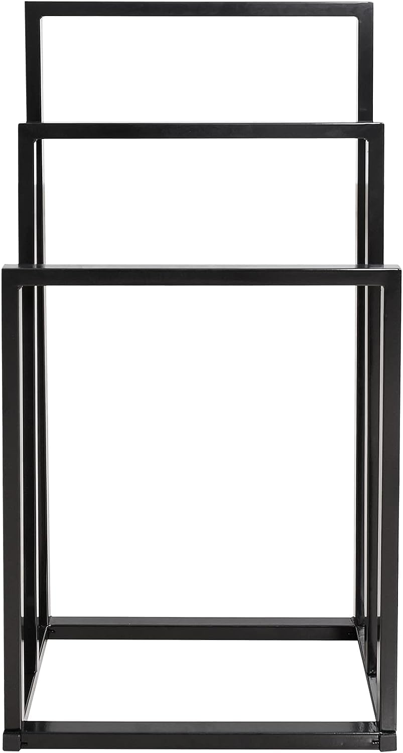 Stainless Steel Standing Towel Rack - Modern Bathroom Towel Holder & Storage Shelf for Hand, Bath & Kitchen Towels - Space-Saving Organizer for Small Bathrooms & Laundry Rooms