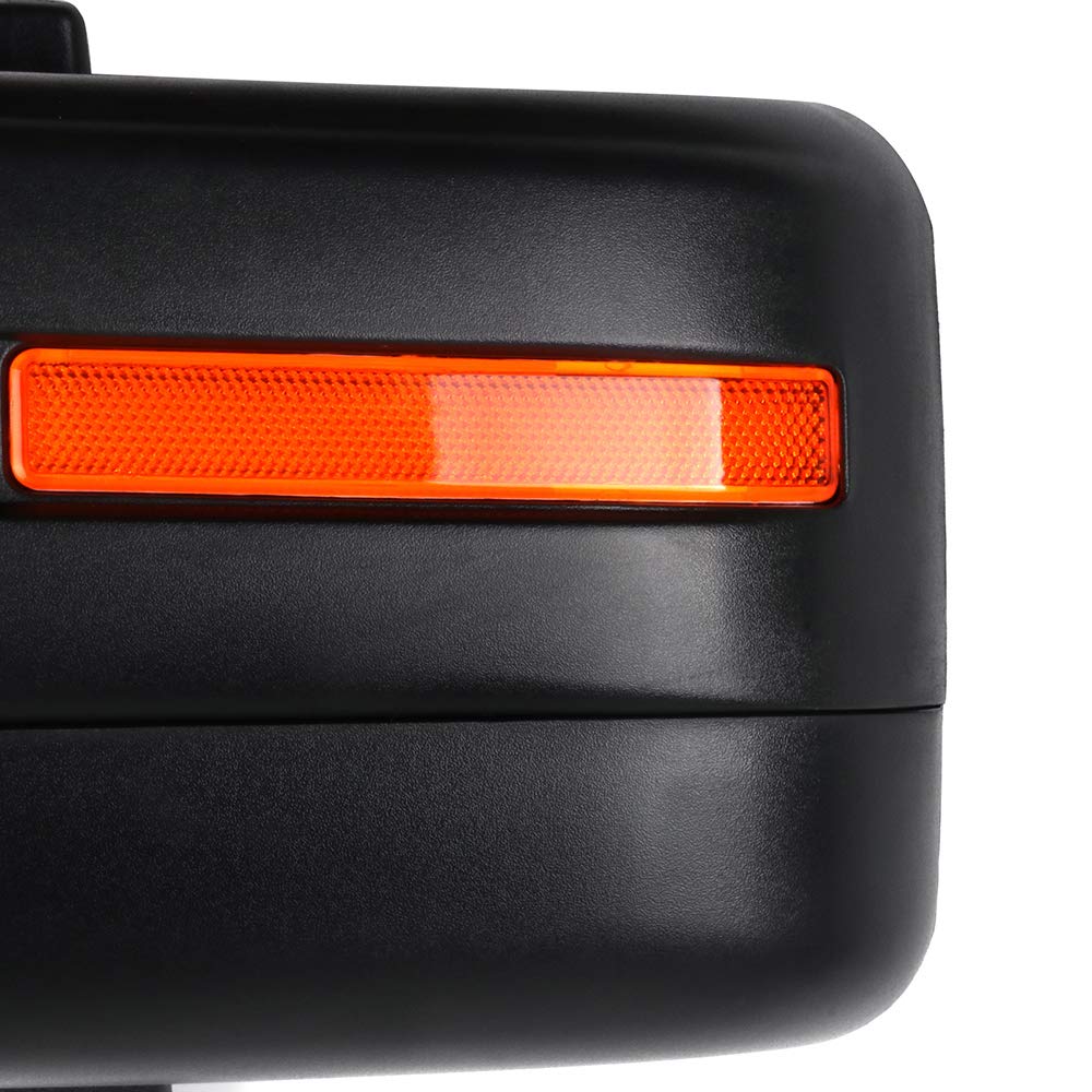 LUJUNTEC Power Adjustable Heated Towing Mirrors with Turn Signal & Puddle Light - Compatible with 2004-2014 Ford F-150 Pickup Truck - Black Housing (Driver & Passenger Side) - Perfect for Towing, Off-Roading & Night Driving