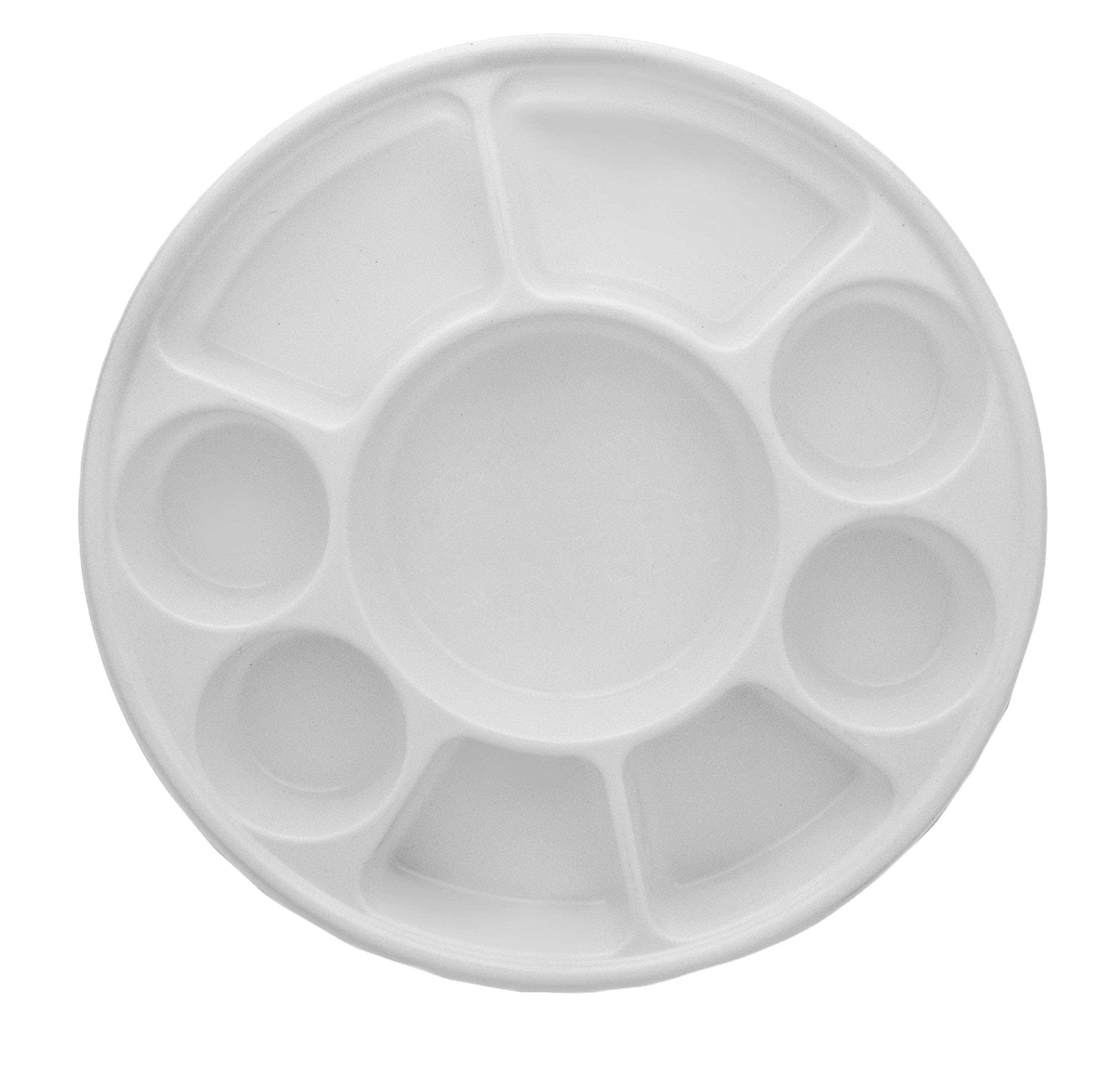 9-Compartment White Disposable Party Thali Plates - 200 Pack | Eco-Friendly Divided Serving Plates for Indian Cuisine, Buffets, Weddings & Festive Celebrations
