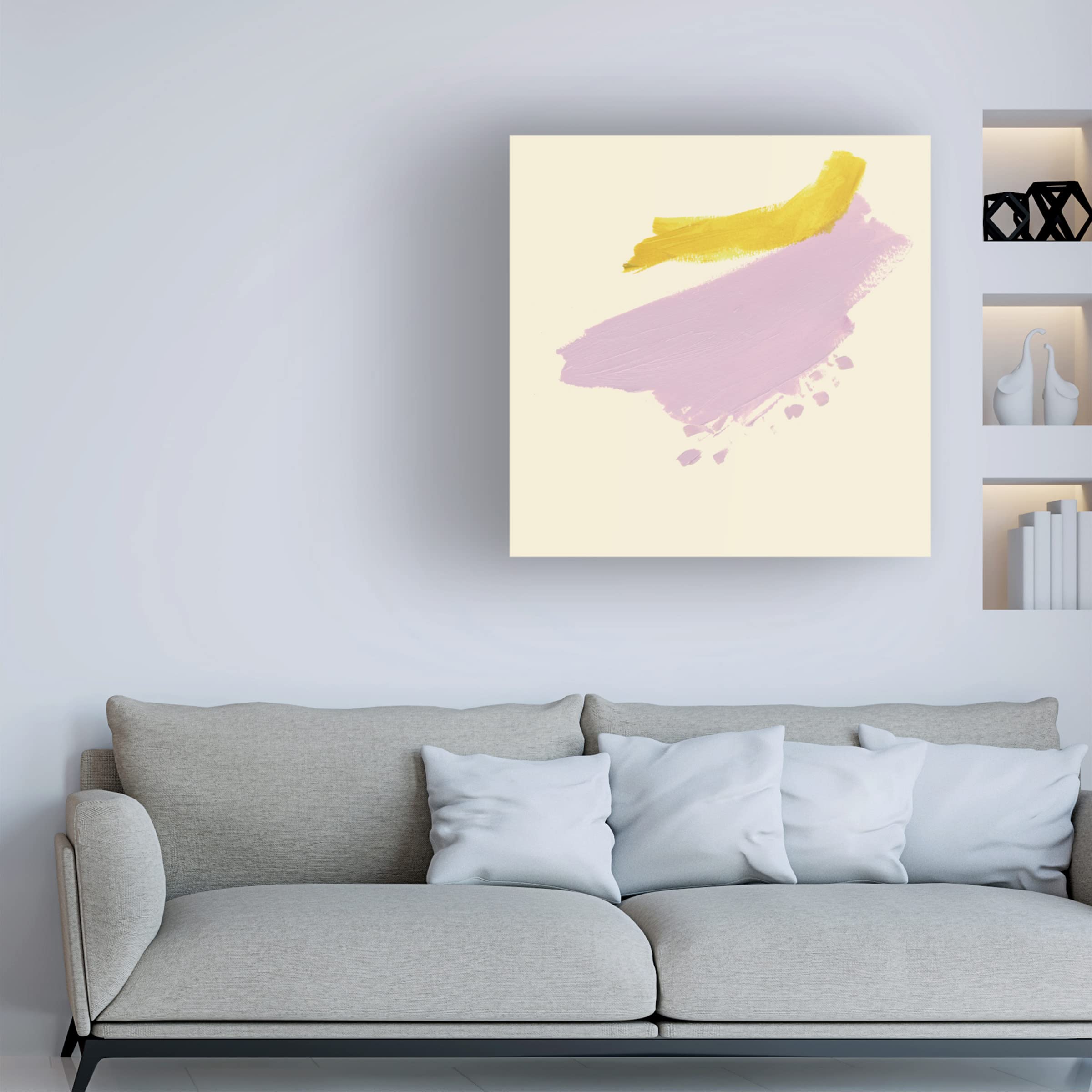 Victoria Borges 'Lemon And Lilac I' Floral Canvas Wall Art Print - Modern Home Decor for Living Room, Bedroom & Office