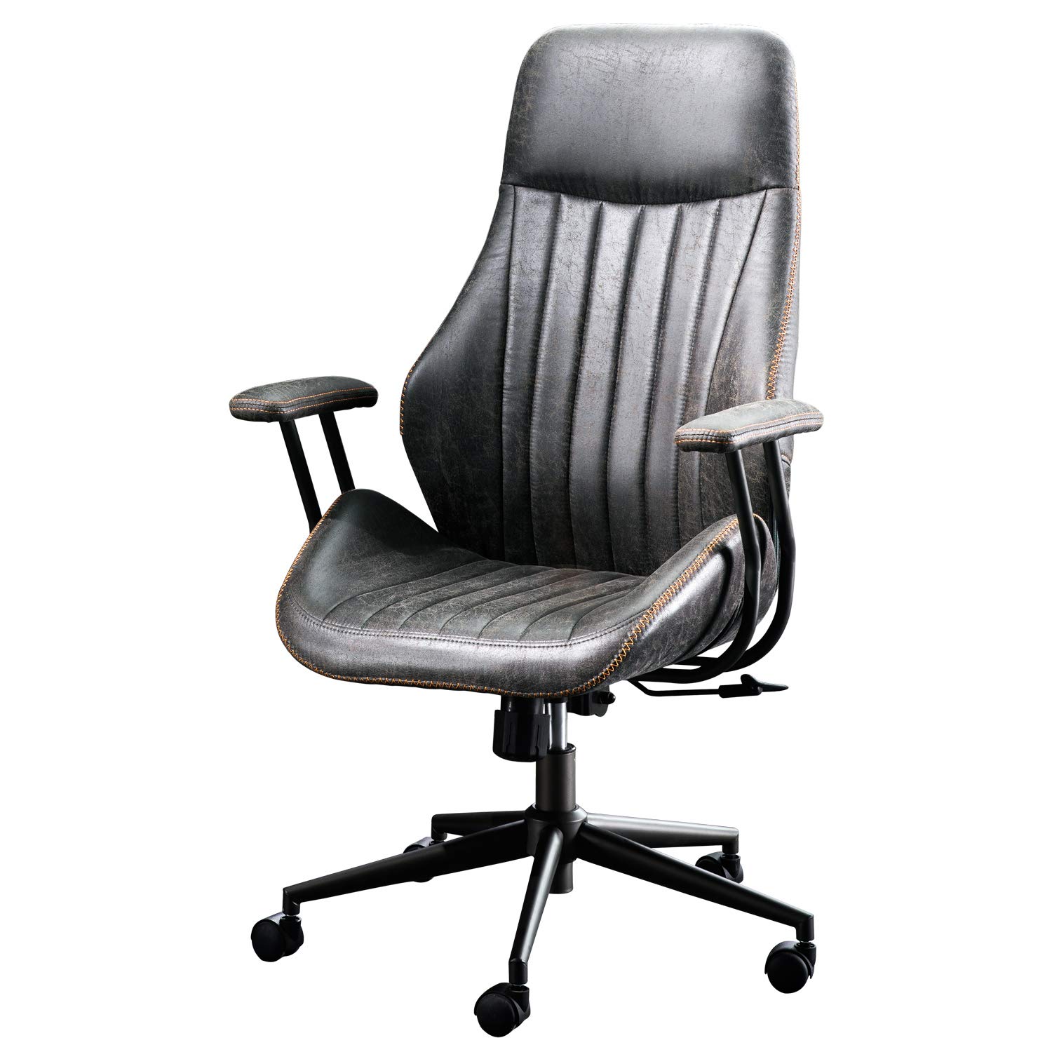 Ergonomic Office Chair - High Back Executive Computer Desk Chair with Adjustable Armrest & Lumbar Support for Home & Work (Dark Grey) - Perfect for Long Hours Sitting, Gaming & Remote Work