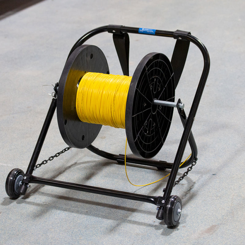 Jonard Tools CC 2726WS 26-Inch Wide Steel Cable Caddy with Wheels & Pull Strap - Heavy-Duty Wire Spool Holder for Electricians, Contractors & Cable Management (Workshop, Construction Site, Data Center Use)