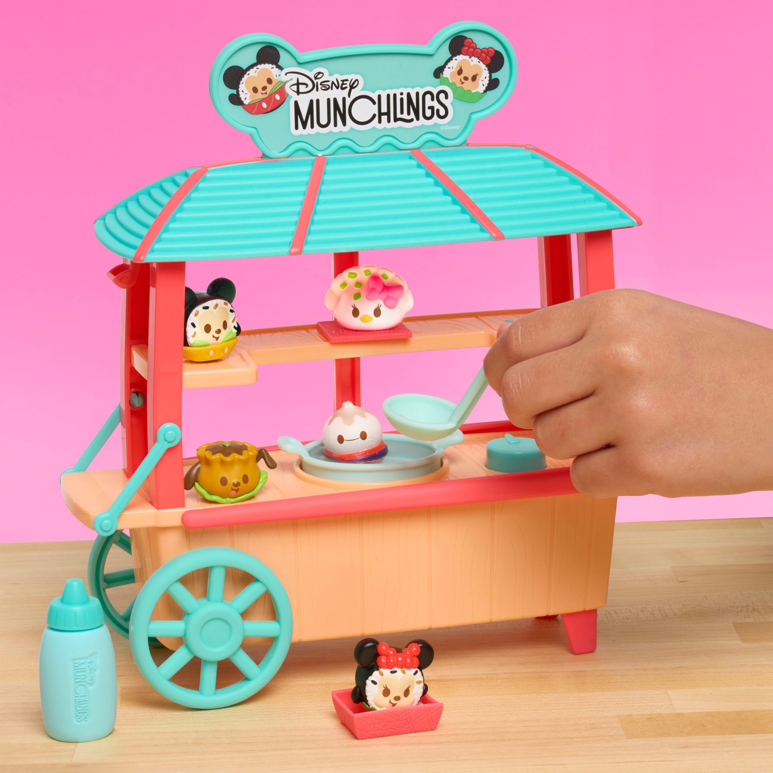 Just Play Disney Munchlings Dumpling Cart - 11-Piece Color Changing Scented Figurine Playset, 1-Inch Collectible Toy for Kids Ages 3+ (Amazon Exclusive) | Fun Playtime, Birthday Gifts & Disney Collectibles