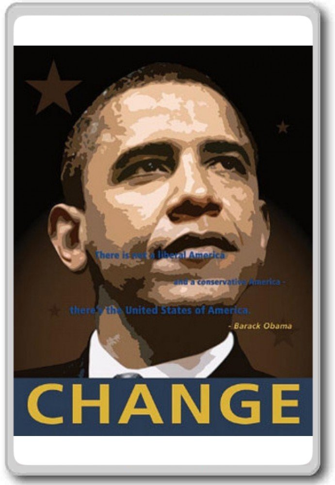 Barack Obama Change Motivational Fridge Magnet - Inspirational Quote for Office, Home & Gifts | Perfect for Refrigerators, Lockers & Whiteboards