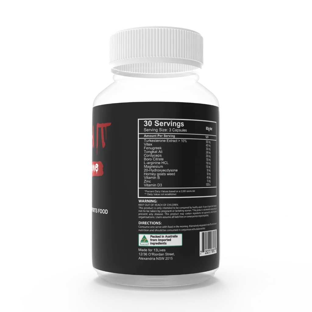 13 Lives Turkesterone Supplement for Muscle Growth & Strength - Natural Anabolic Alternative for Bodybuilding, Fitness & Workout Performance