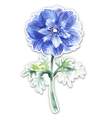 Anemone Flower Waterproof Vinyl Sticker - 7 Inch Decal for Car, Laptop, iPad - Beautiful Watercolor Design - Perfect for DIY Crafts, Home Decor & Personalizing Devices