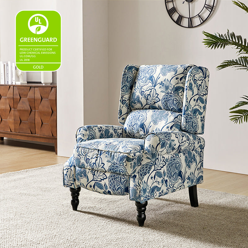 Erdeni Upholstered Manual Wingback Recliner Chair - Comfortable Living Room Armchair with Smooth Reclining Mechanism - Perfect for Home Theater, Reading Nook & Relaxation