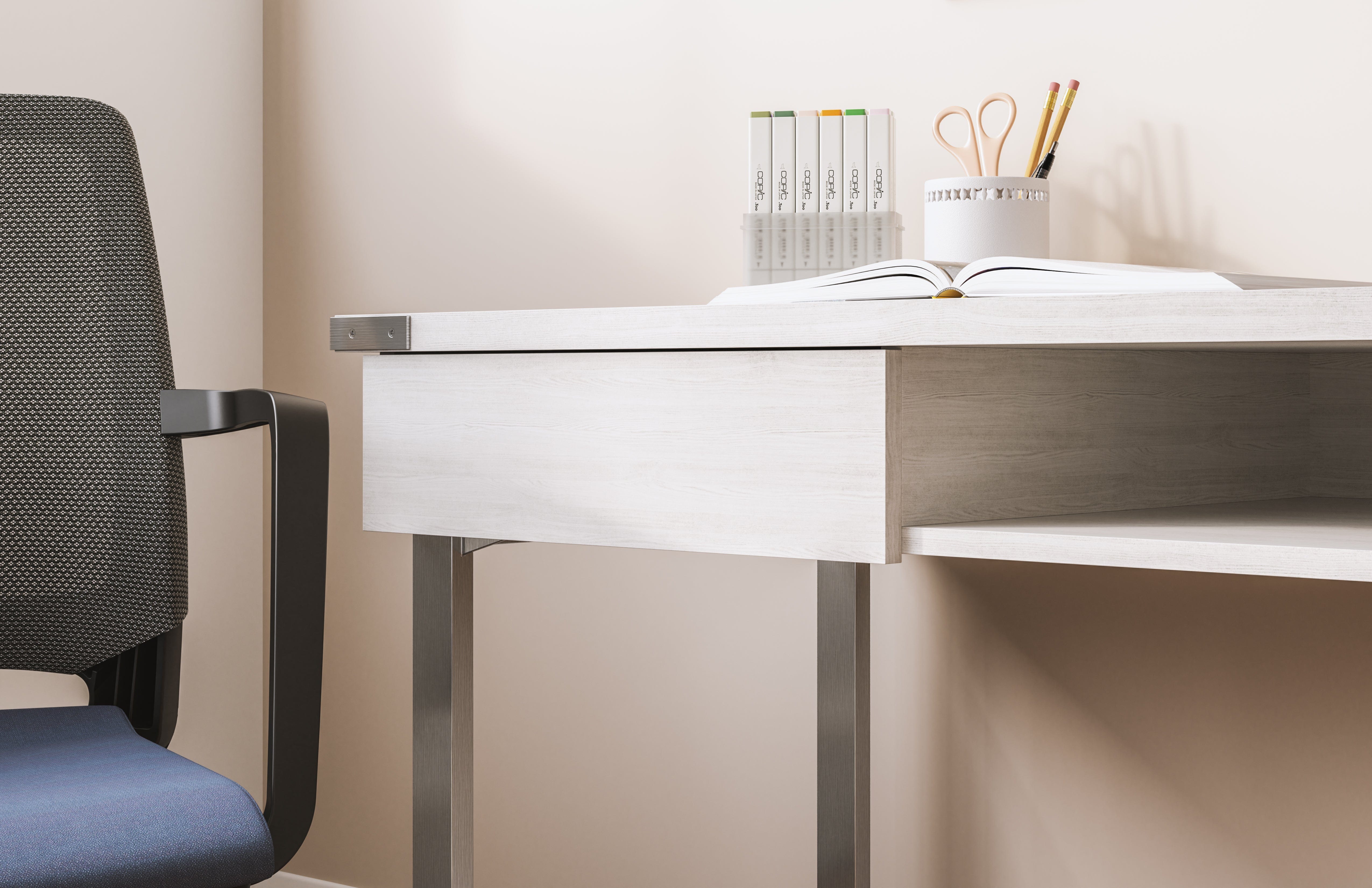 Safco Mirella SOHO Desk with Drawer - Modern Home Office Desk with Storage for Small Spaces, Perfect for Remote Work & Study (Model 5512)