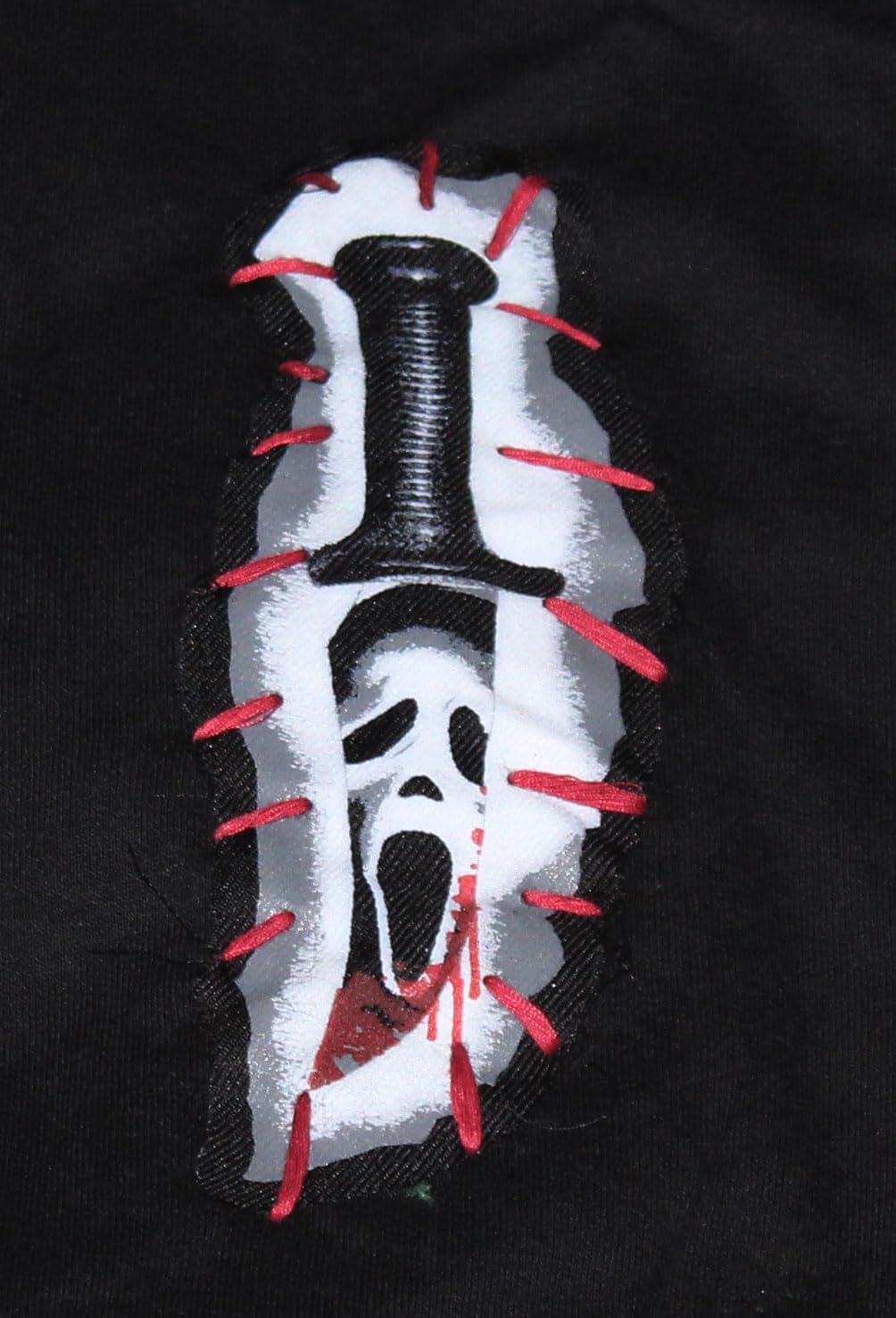 Scream Ghostface 3 Patch Hoodie - Black Horror Movie Merchandise for Halloween Costumes & Horror Fans
