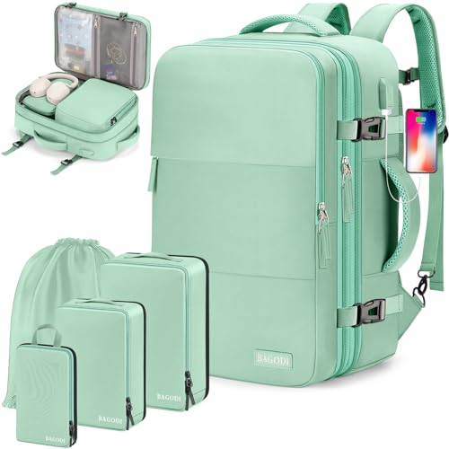 Green (Backpack With 4 Packing Cubes)