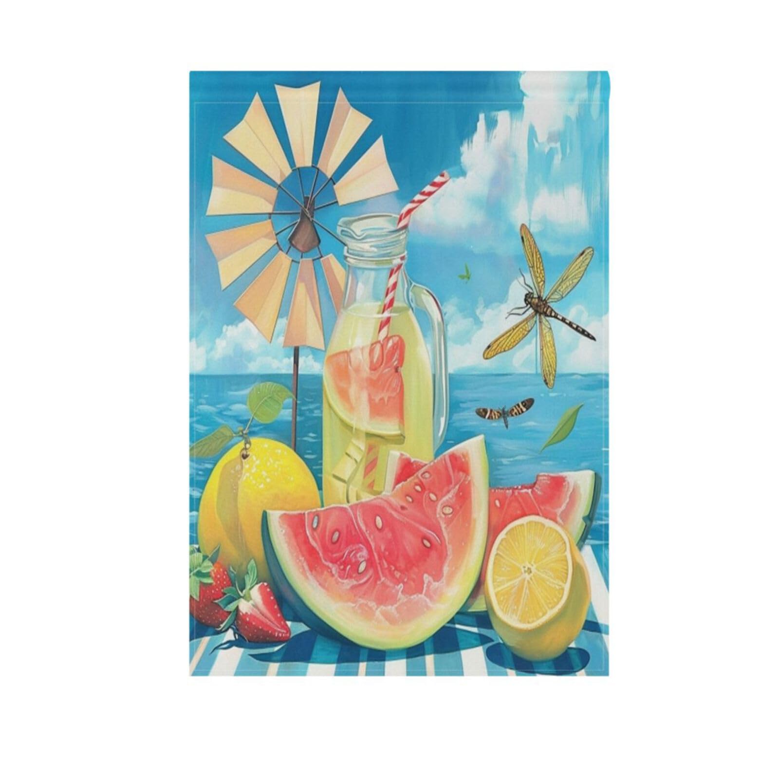 Double Sided Watermelon Garden Flag 12x18 Inch - Tropical Summer Decor for Yard, Lawn, Farmhouse, Porch & Outdoor/Indoor Spaces - Perfect for Spring & Summer Seasonal Decoration