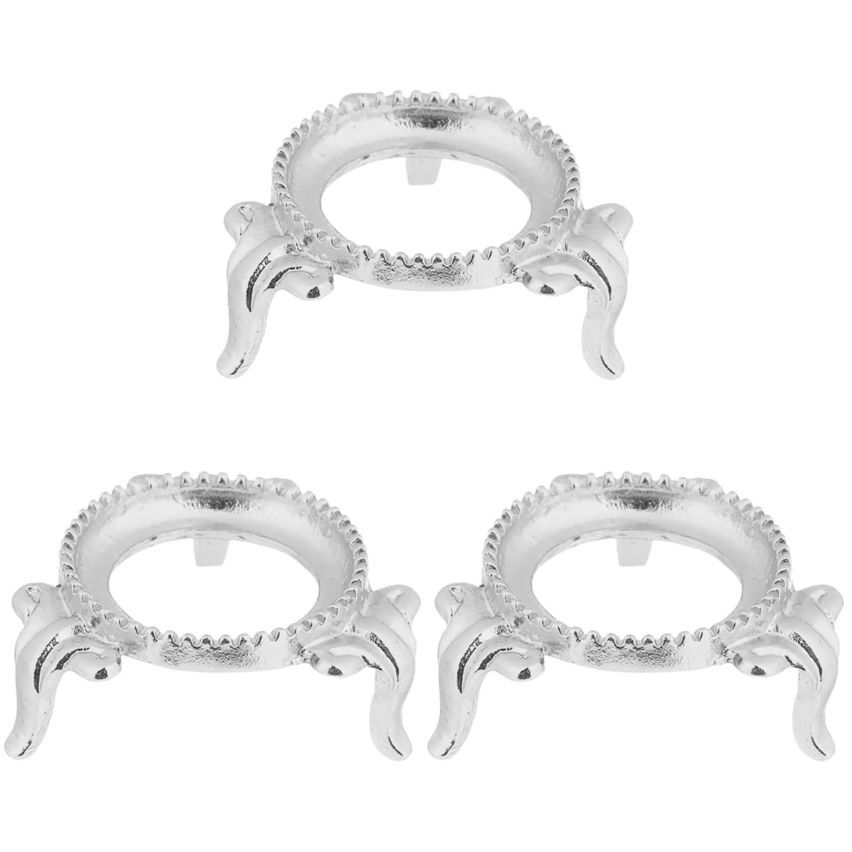 Yardwe 3-Piece Crystal Ball Stand Set - Sphere Holder for Gemstone, Marble, Egg & Puzzle Balls - Silver Display Base for Minerals, Rocks & Home Decor - Perfect for Feng Shui, Meditation & Shelf Decorating