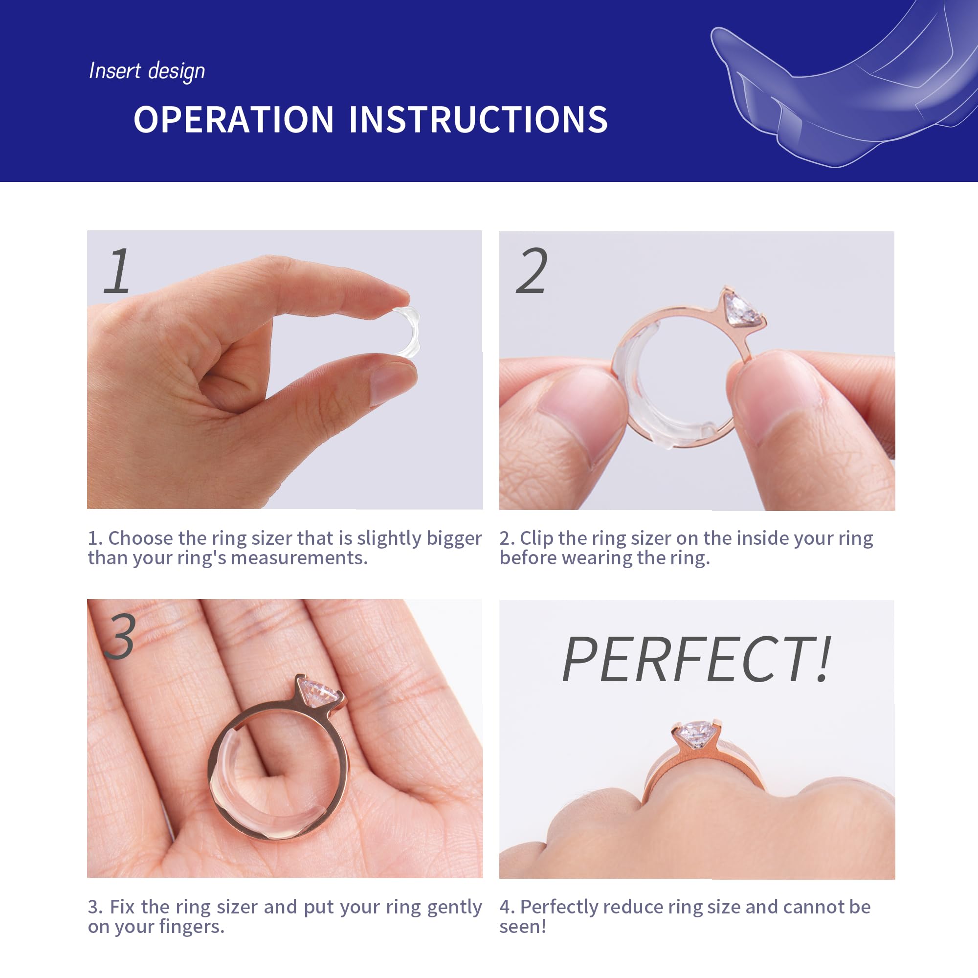 22 Pack Invisible Ring Size Adjuster for Loose Rings - 2 Styles (16 Inserts & 6 Spirals) | Silicone Ring Tightener Jewelry Guard with 8 Sizes | Perfect Fit for Engagement, Wedding, and Everyday Rings | Comfortable Solution for Loose Rings at Work or Special Occasions