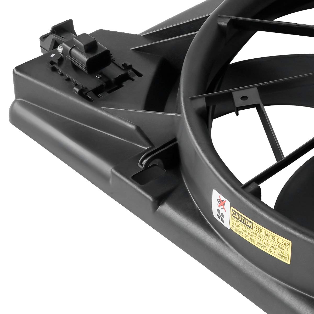 DNA MOTORING OEM-RF-0076 Black Radiator Cooling Fan - Direct Replacement for 2008-2016 Dodge Grand Caravan & Chrysler Town & Country 3.6L V6 - Improved Cooling Efficiency - Perfect for Engine Overheating Prevention & Summer Driving