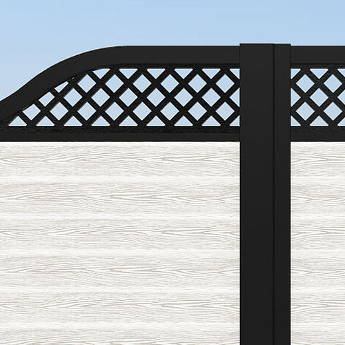 Classic Hive Curved Top Driveway Gate in Light Stone with Top Screen - Elegant Security Fence for Home, Garden, and Property Protection