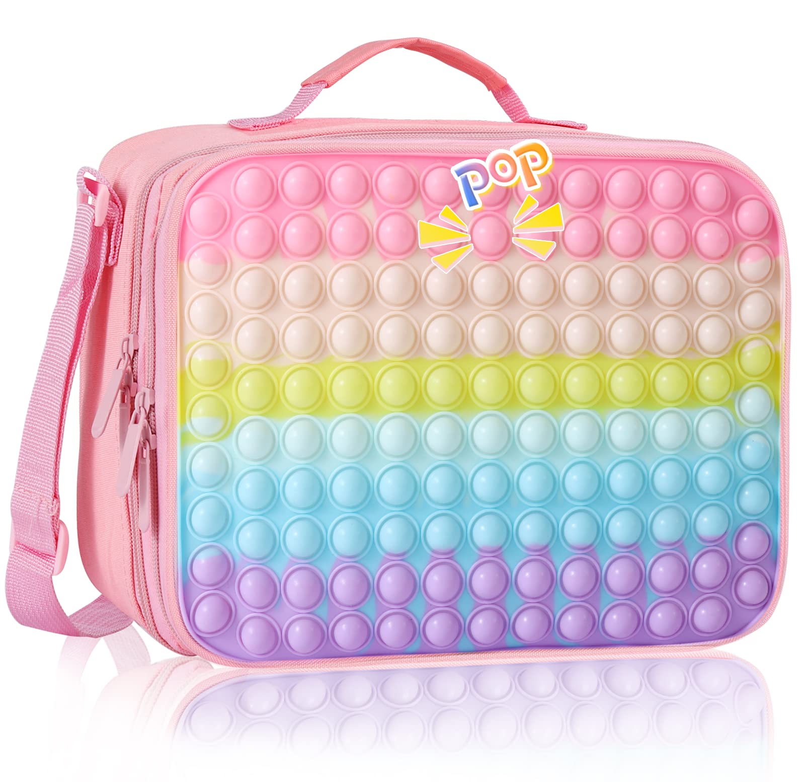**Insulated Leakproof Lunch Box for Girls & Kids - Cute Pop Design School Lunch Bag for Office & Outdoor Activities**