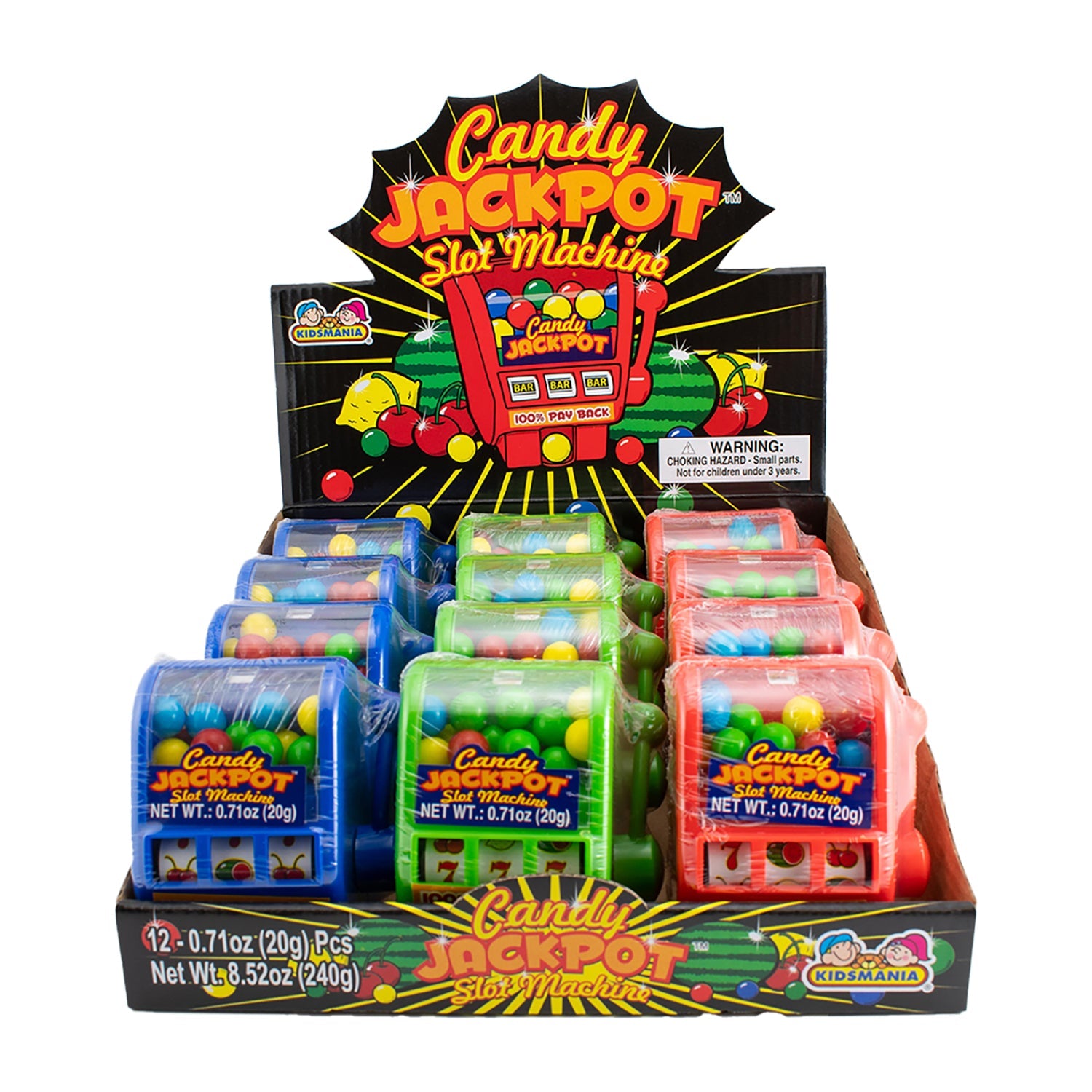 Kidsmania Jackpot Slot Machine Toy - 12-Piece Set in a Box | Fun Casino-Themed Game for Kids Birthday Parties & Family Game Nights