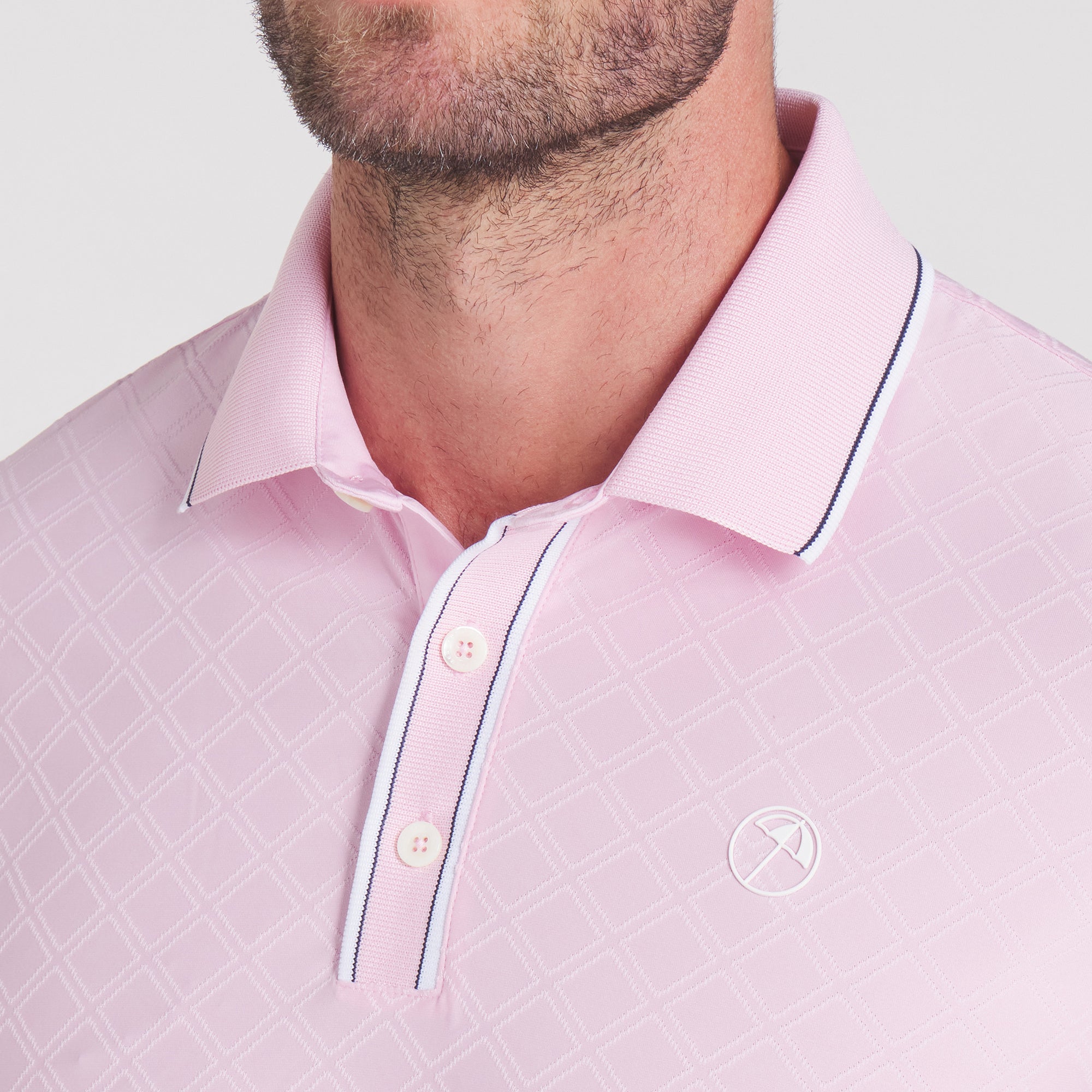 Premium AP Tipped Jacquard Golf Polo Shirt for Men - Breathable & Stylish Performance Wear for Golf, Business Casual & Outdoor Activities