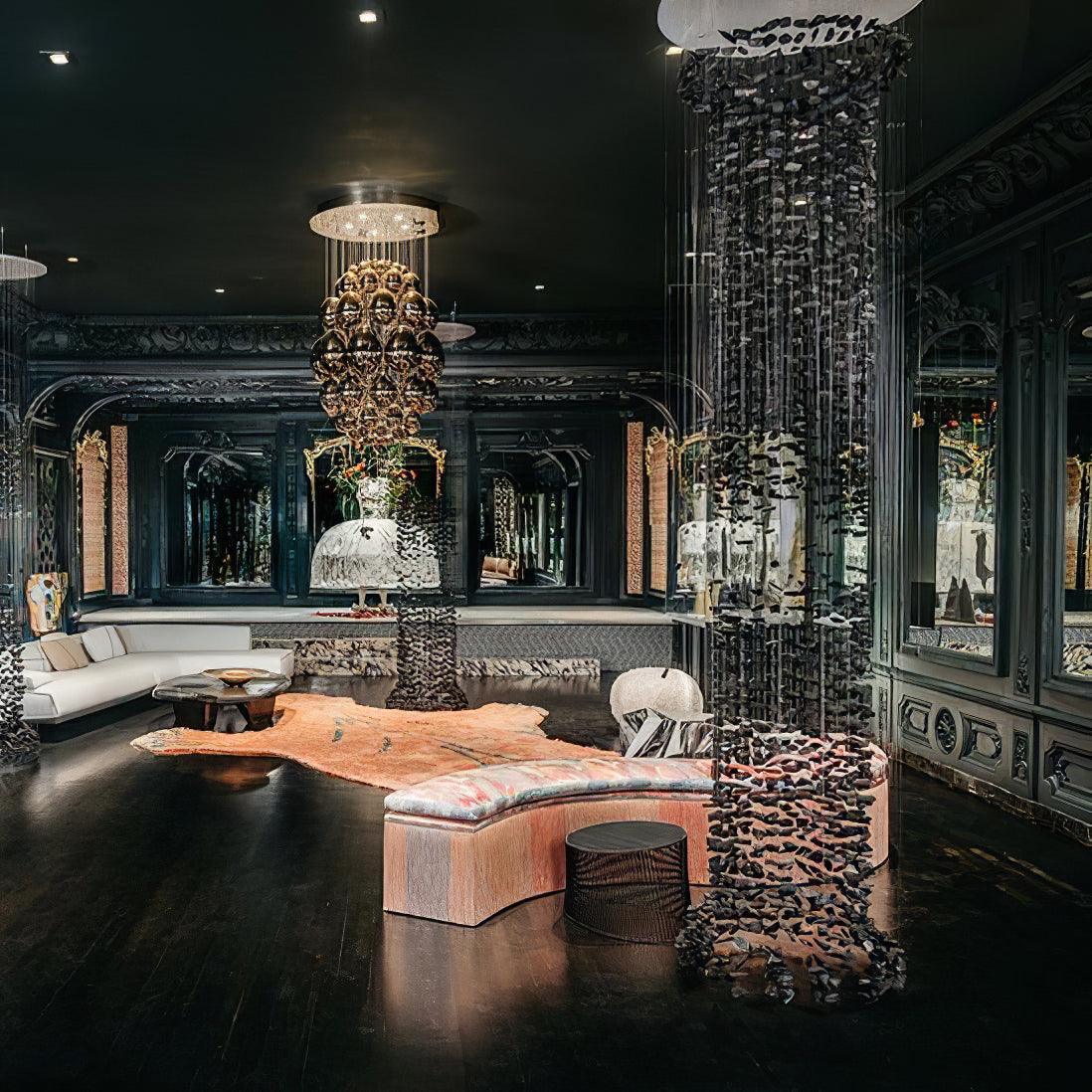 Elegant Charcoal Chandeliers for Dining Room & Living Room - Modern G to L Size Black Crystal Ceiling Light Fixture for Home Decor