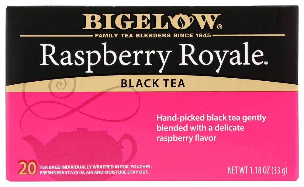 Bigelow Raspberry Royale Herbal Tea Bags - 40 Count (Pack of 2) | Caffeine-Free Fruit Infusion | Perfect for Afternoon Relaxation & Gift Giving