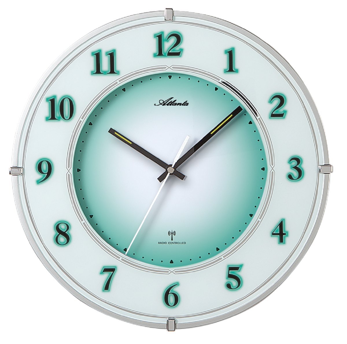 Atlanta 4299 Radio-Controlled Wall Clock - Accurate Atomic Timekeeping for Home, Office & Classroom - Silent Sweep Movement & Auto Time Adjustment