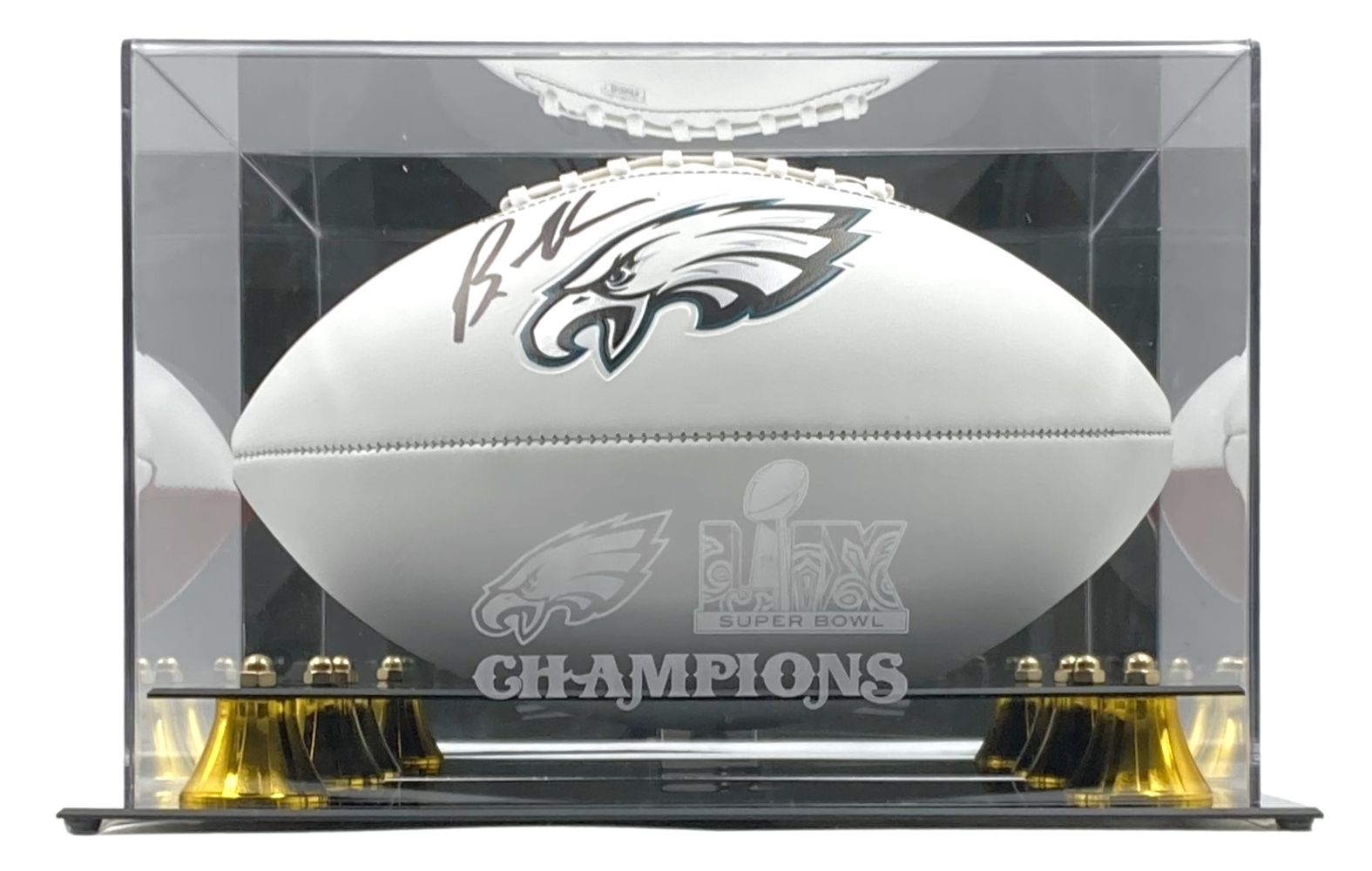 Brandon Graham Autographed Philadelphia Eagles Football with JSA COA & Super Bowl LIX Display Case - Perfect for Eagles Fans, Collectors, and Sports Memorabilia Displays