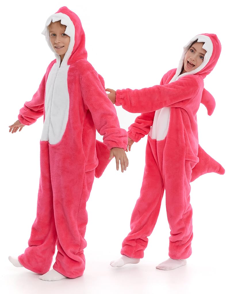 HSCTEK Premium Double-Sided Flannel Shark Onesie with Hoodie - Soft Baby & Toddler Pajamas for Boys & Girls - Perfect for Winter Sleepwear, Birthday Gifts & Family Matching Outfits