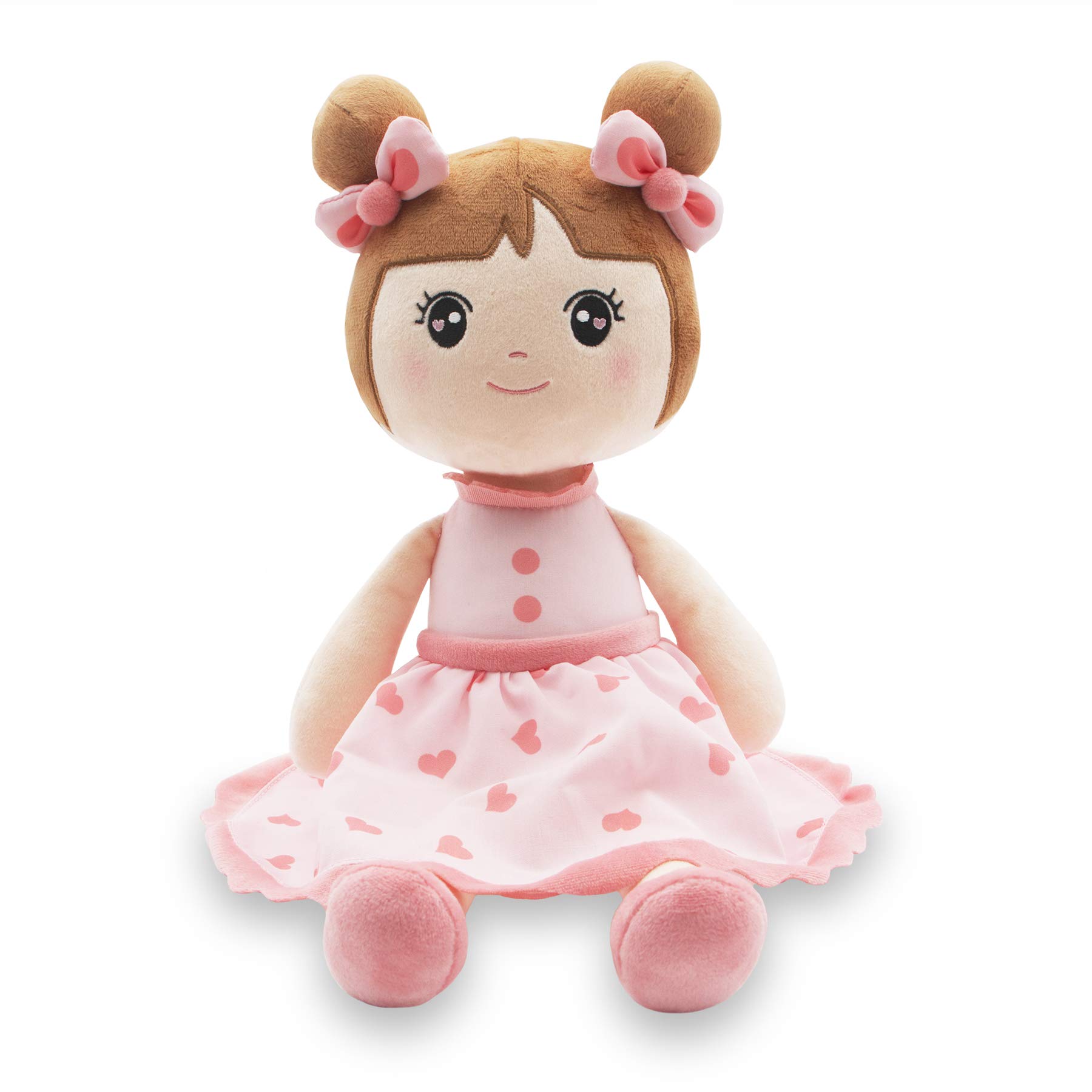 Maxshop 17'' Super Soft Plush Doll - Cute Baby Girl Stuffed Animal Toy with Gift Box (Pink) | Perfect Birthday Gift, Nursery Decor & Cuddly Companion