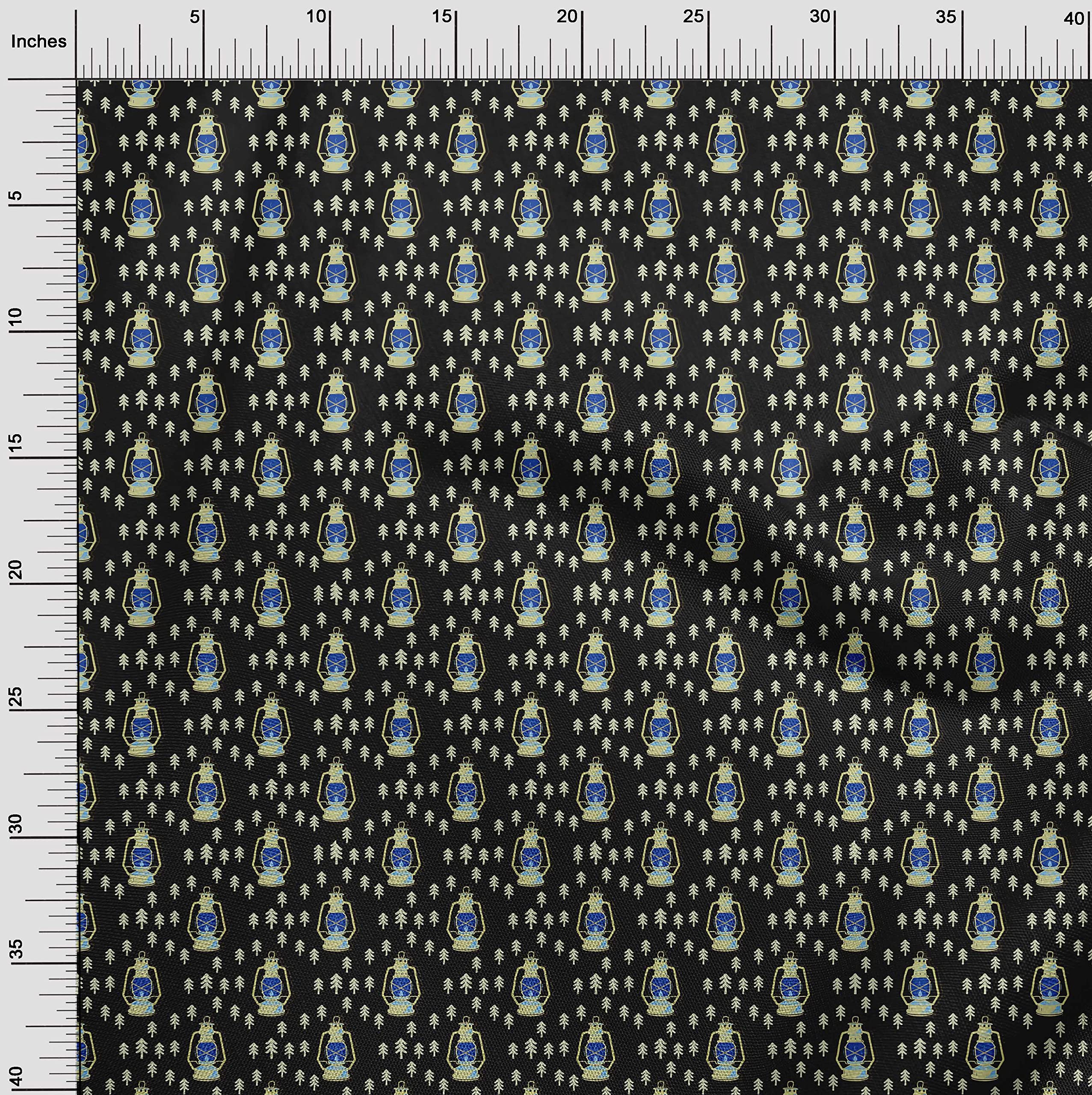 Premium Cotton Cambric Black Fabric for Halloween Lamps - 56 Inch Wide Printed Craft Fabric by The Yard | Perfect for Sewing Projects, DIY Decorations & Costume Making