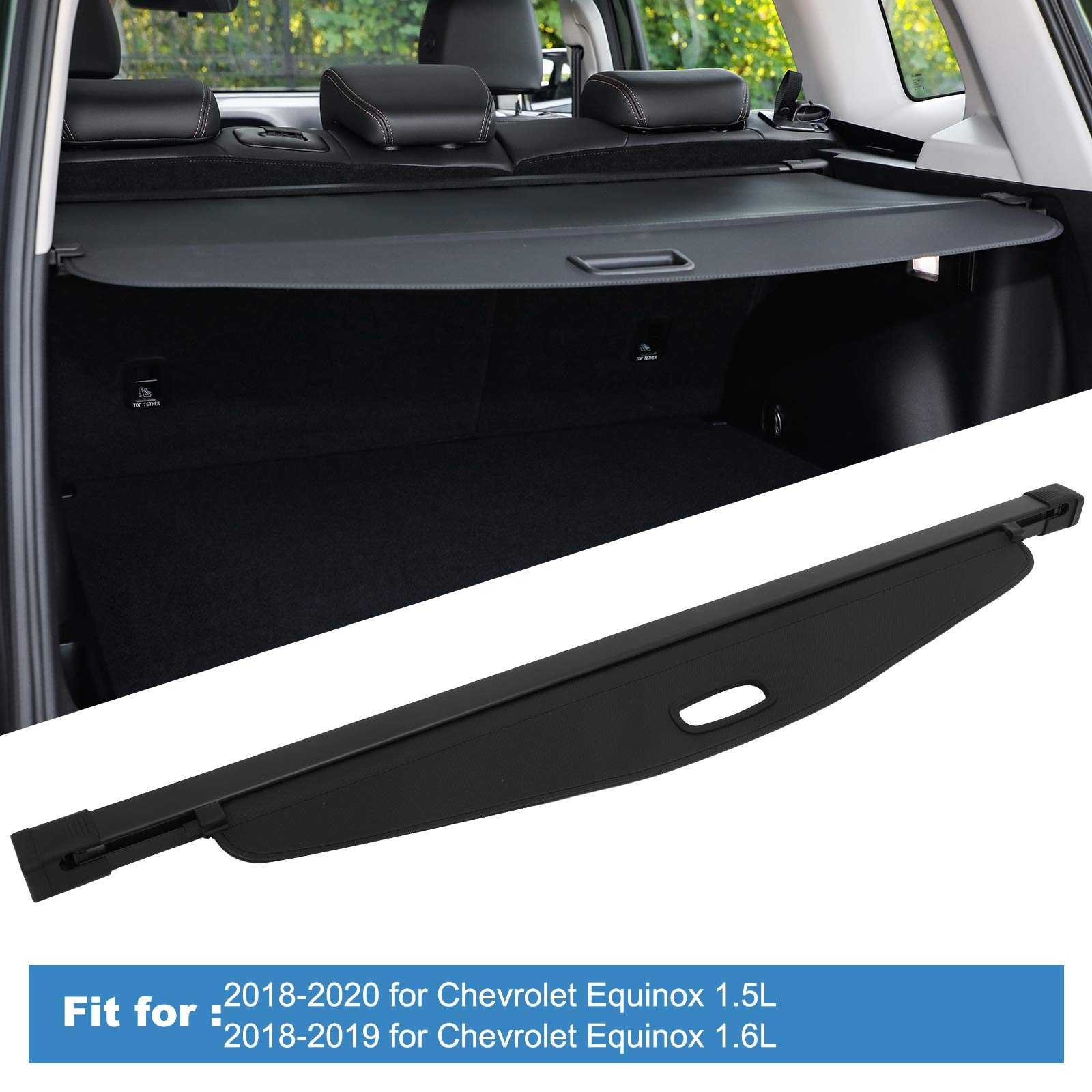 ECCPP Retractable Cargo Cover for 2018-2024 Chevrolet Equinox & GMC Terrain - Flexible Trunk Shade, Luggage Tonneau Security Protector | Perfect for Road Trips, Grocery Hauling & Vehicle Storage Protection