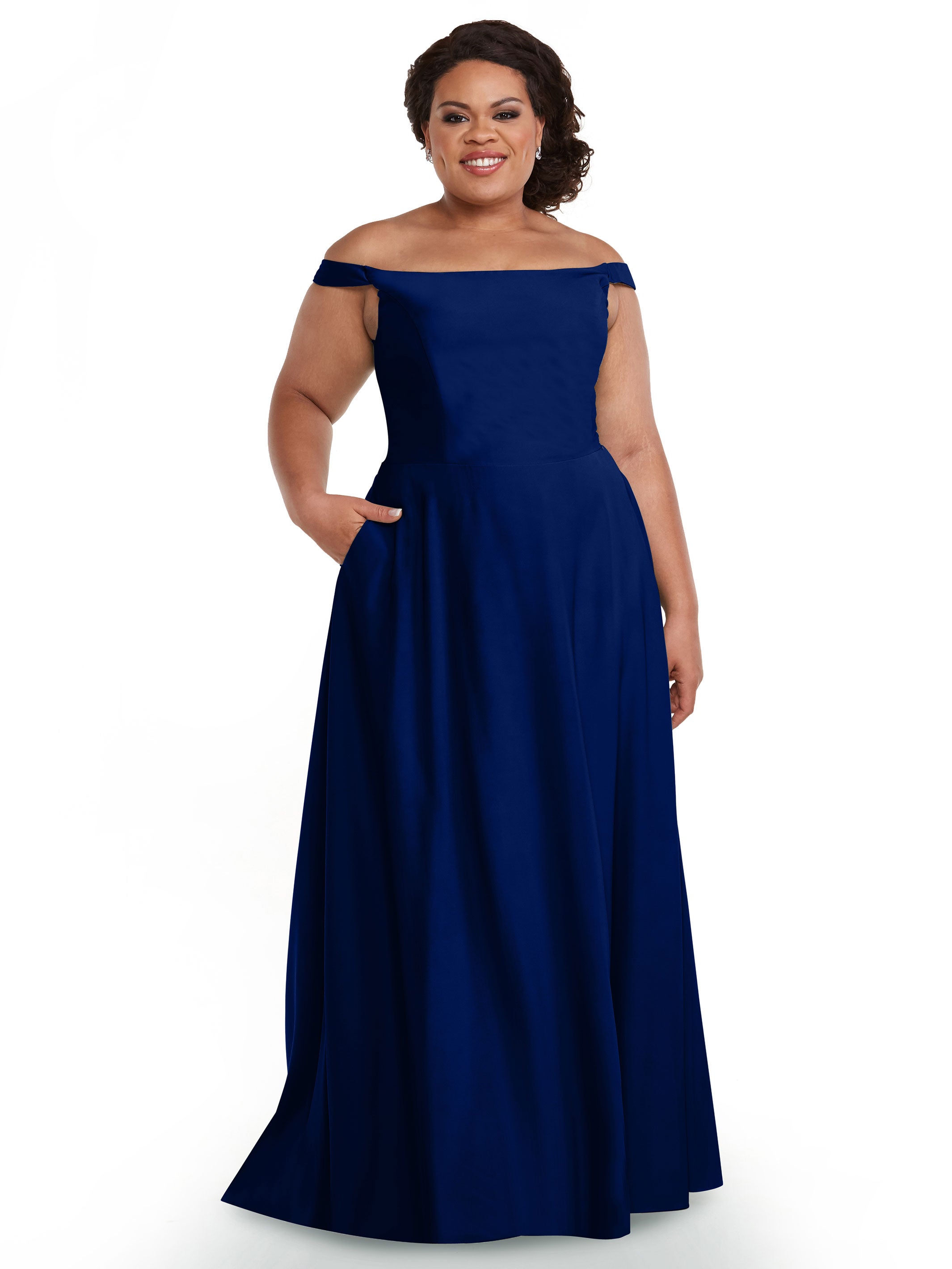 83005 Off The Shoulder Stretch Chiffon A-Line Bridesmaid Dress - Elegant Wedding Party Gown for Formal Occasions, Prom & Special Events