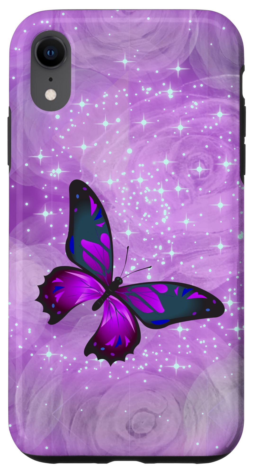 iPhone XR Rose Purple Butterfly Phone Case - Starry Sky Design, Slim Protective Cover for Women & Girls - Perfect for Daily Use, Travel, and Gift Giving