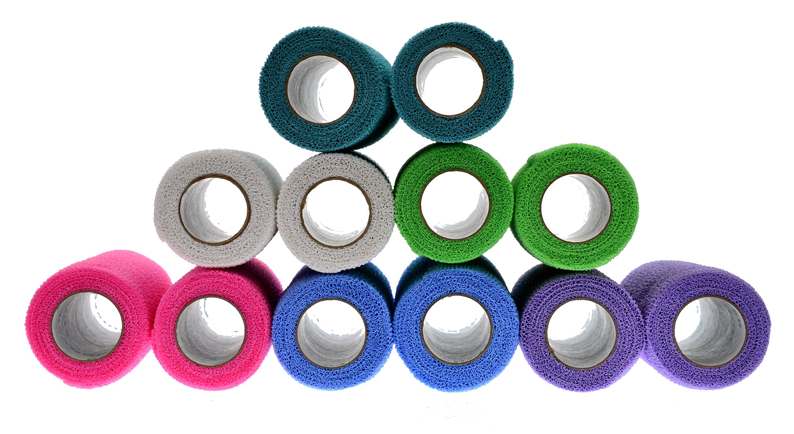 Andover Rainbow Assortment Flexible Sports Tape Wrap Case - 12 Colors Athletic Kinesiology Tape for Injury Support, Muscle Pain Relief & Joint Stability - Perfect for Athletes, Gym Workouts & Physical Therapy