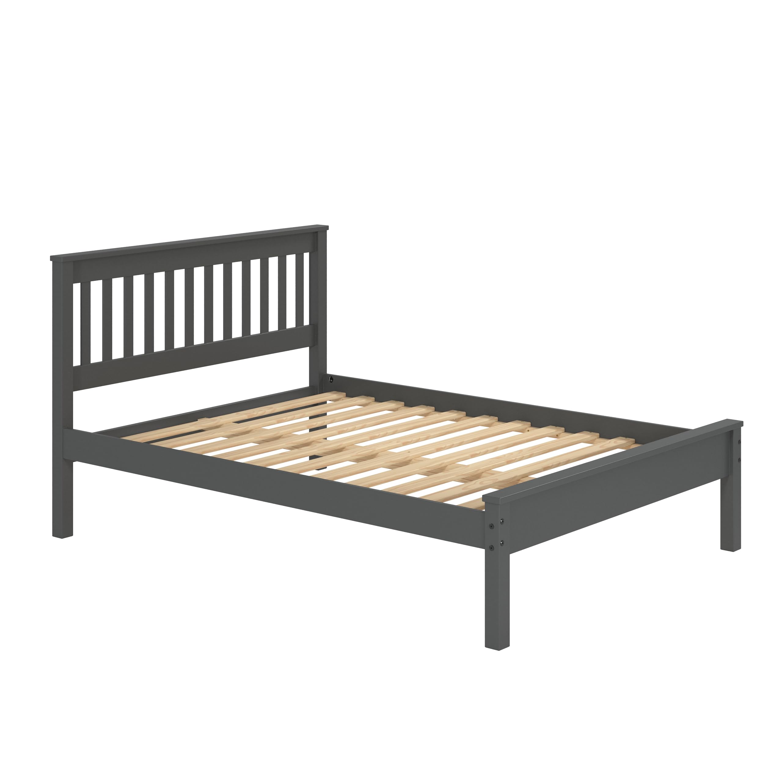 DONCO Kids Contempo Full Size Bed Frame in Dark Grey - Modern & Stylish Bed for Children's Room, Nursery, or Guest Bedroom
