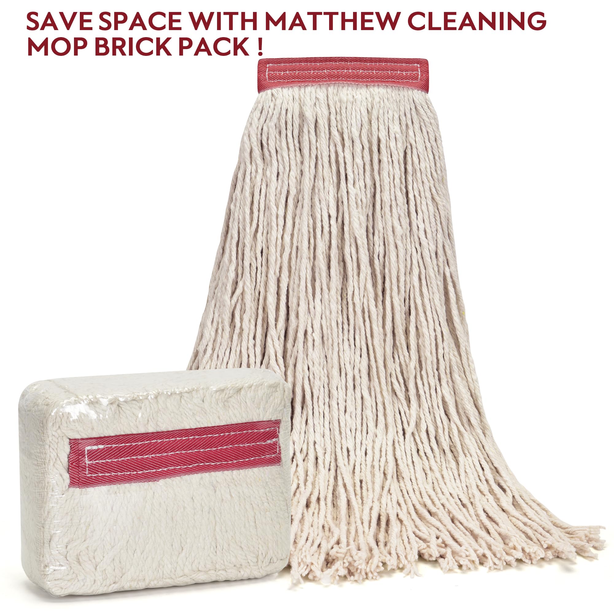 Heavy Duty 20oz Cotton Mop Heads 12-Pack - Universal Replacement for Home & Commercial Cleaning