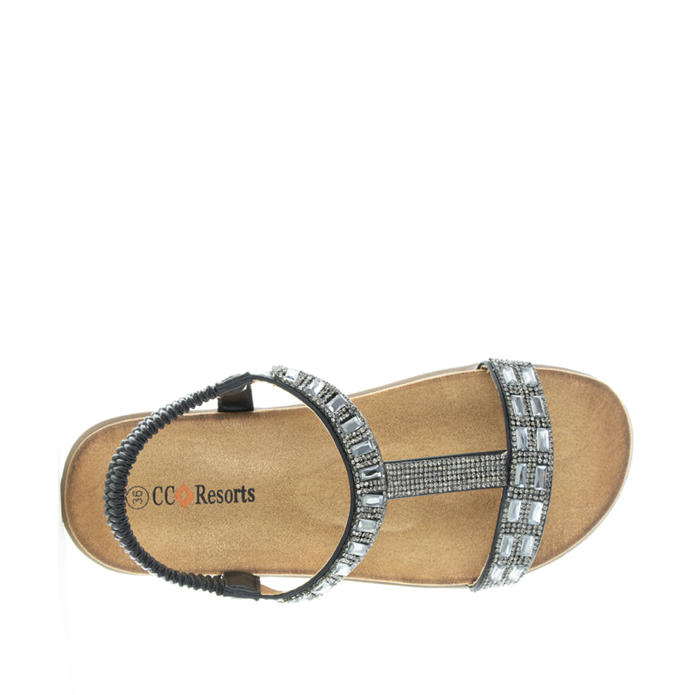 CC RESORTS USHA BLACK - Stylish and Comfortable Women's Sandals for Beach, Vacation, and Summer Outfits