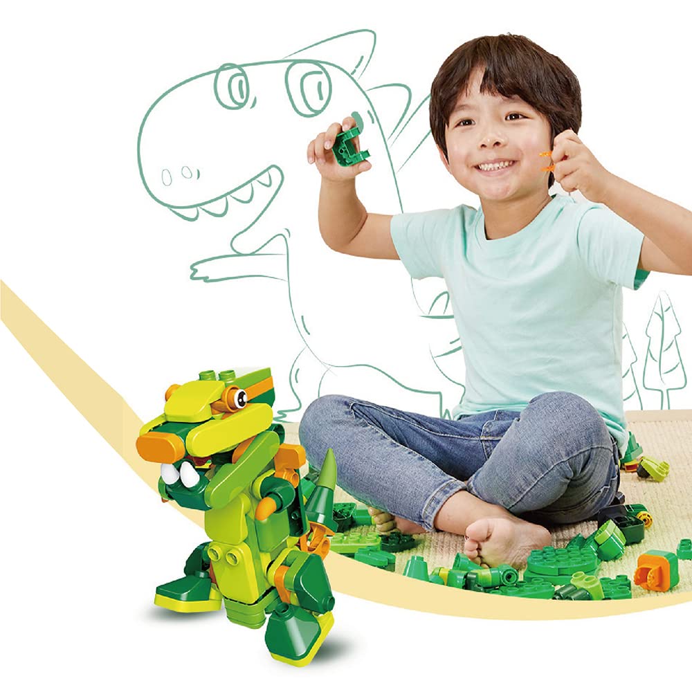 BOTZEES GO! STEM Dinosaur Robot Building Kit for Kids Ages 3+ - Remote Control Electric Dinosaur Toy with RC Magic Stick & App Control - Educational STEM Learning Toy for Boys & Girls - Perfect for Birthday Gifts, Classroom Activities & Interactive Playtime