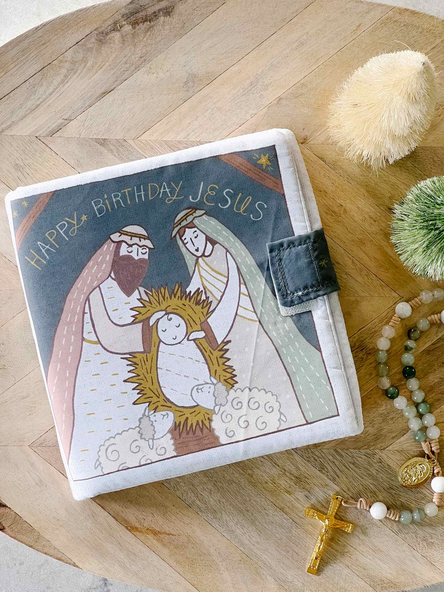 Happy Birthday Jesus Soft Book - Interactive Baby Cloth Book for Early Learning & Sensory Play - Perfect for Christmas Gifts, Baby Showers & Toddler Storytime