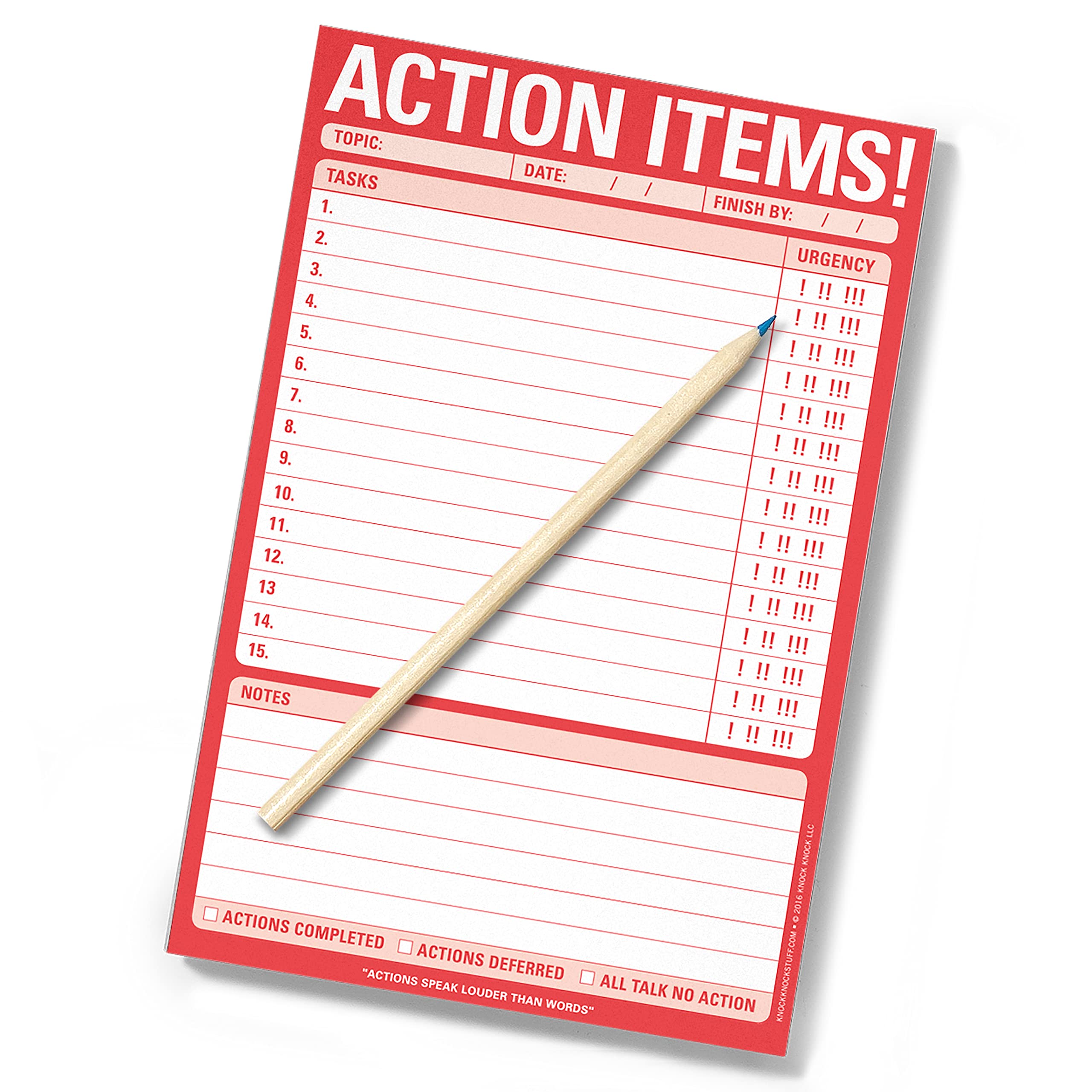 Knock Knock Action Notepads - Funny Office Pads, To-Do List Notepads (6x9 Inches) - Perfect for Office Humor, Gifts & Productivity Organization