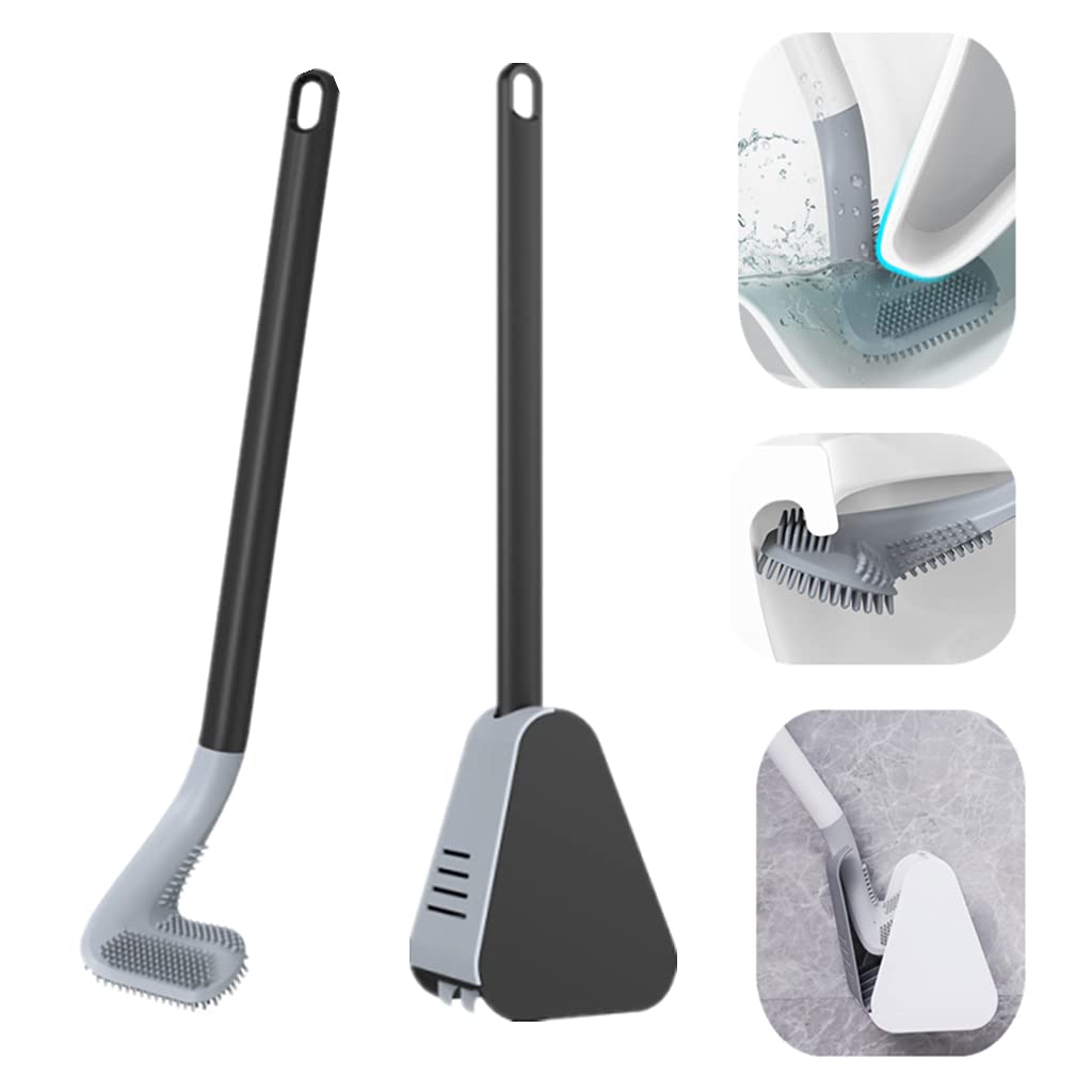 2023 New Golf-Themed Toilet Brush and Holder Set - Silicone Brush Head, Long Handle for Bathroom Cleaning - Perfect for Golf Lovers & Home Decor
