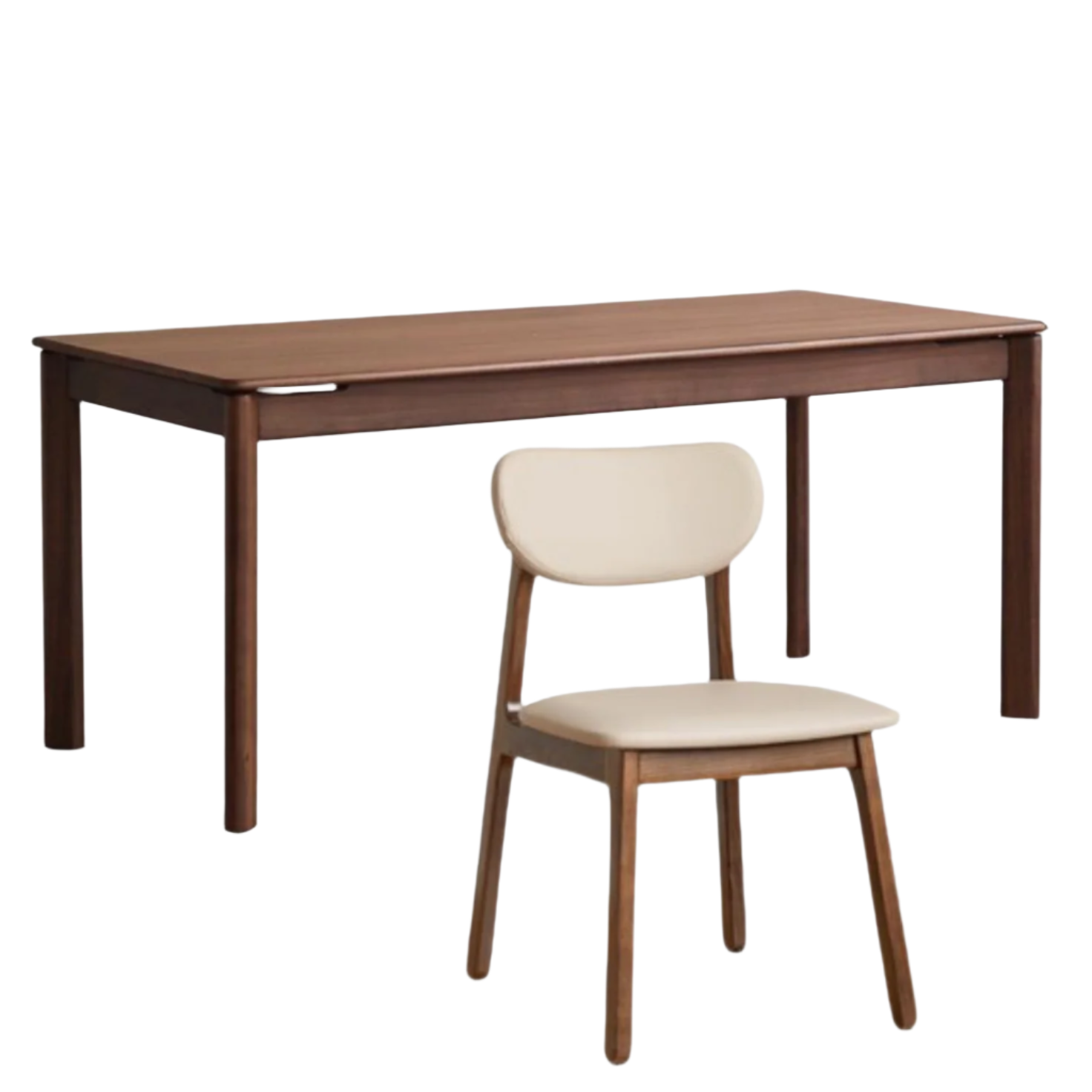 Premium Black Walnut Solid Wood Modern Rectangular Dining Table - Stylish & Durable for Kitchen, Dining Room, or Office Workspace