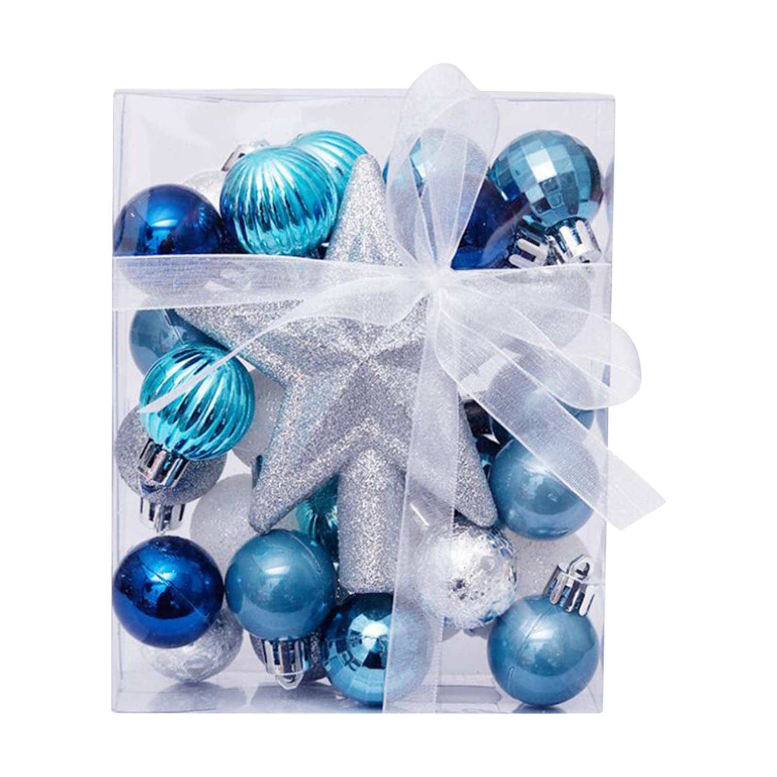 30PCS Blue Christmas Tree Ball Ornaments, Shatterproof Xmas Decorations for Holiday Tree, Party & Home Decor - Perfect for Christmas, Winter Celebrations & Festive Gatherings