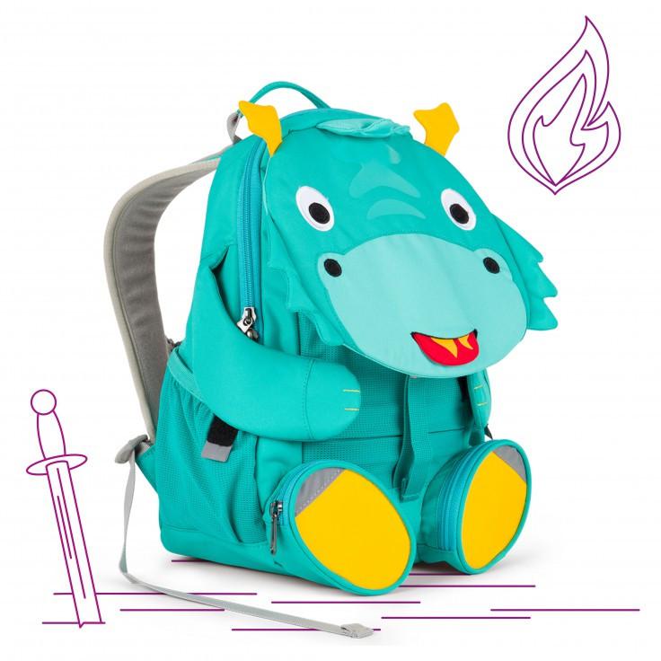 Affenzahn Large Danny Dragon Backpack for Kids - Durable & Lightweight School Bag with Adjustable Straps - Perfect for School, Travel & Outdoor Adventures