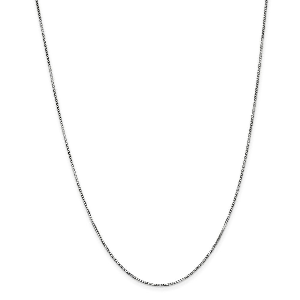 14K White Gold 1mm Box Chain Necklace with Lobster Clasp - Dainty Minimalist Jewelry for Women, Gift for Her, Everyday Wear & Special Occasions