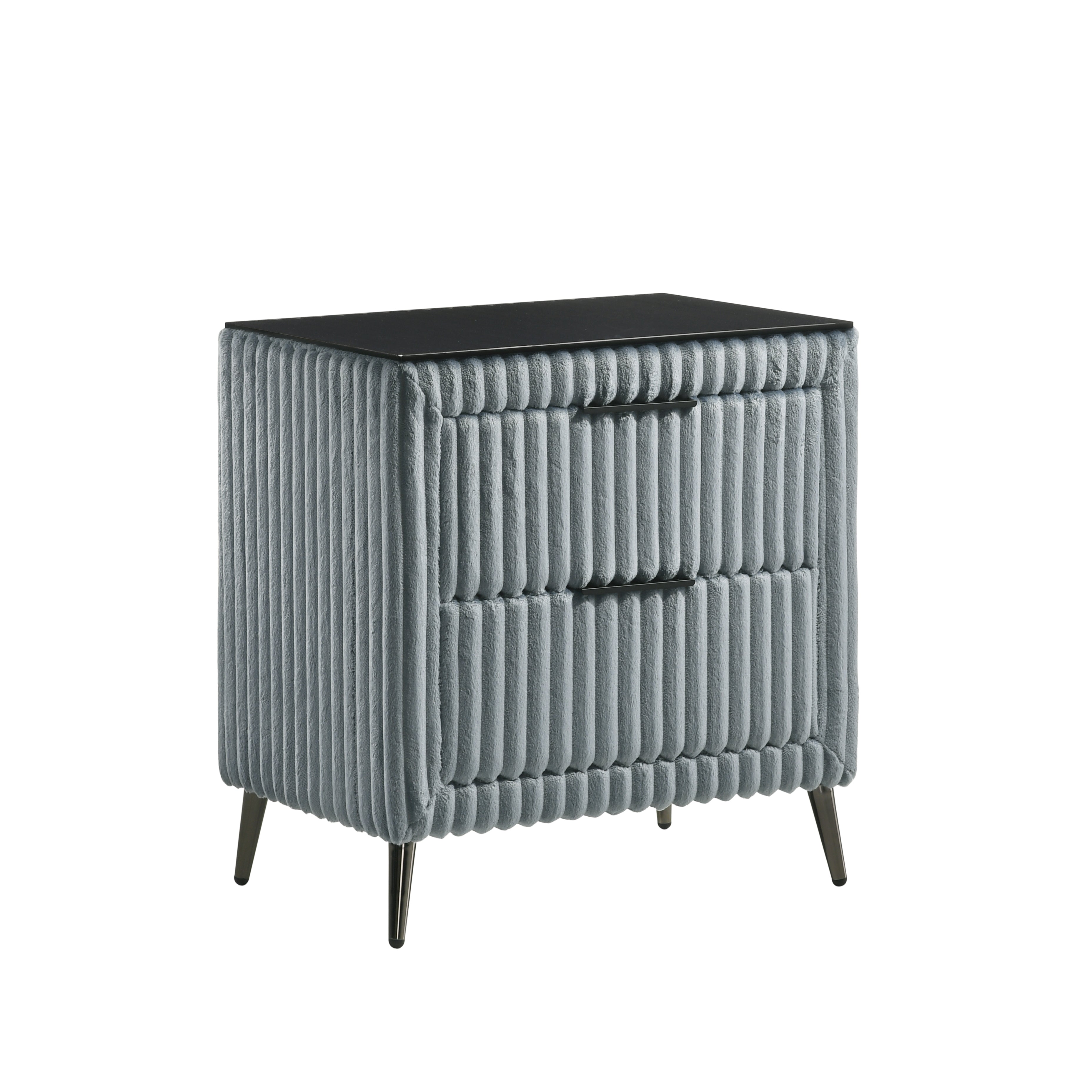 Roundhill Furniture Mavela Wide Wale Corduroy Upholstered Nightstand - Stylish Bedside Table for Bedroom Decor, Small Storage Cabinet with Drawer - Perfect for Modern, Farmhouse & Cozy Home Interiors