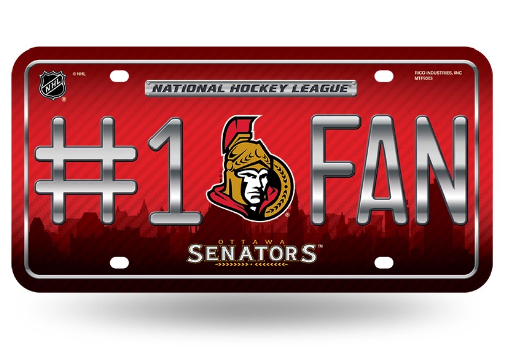 NHL #1 Fan Metal License Plate Tag - Durable Car Accessory for Hockey Lovers - Perfect for Trucks, Cars & Tailgating