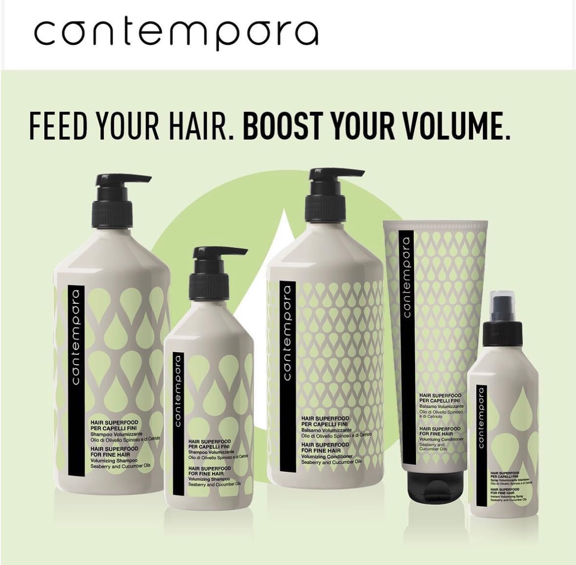Contempora Hair Superfood Volumizing Conditioner - 1000ml for Thick, Full Hair | Natural Nourishment & Volume Boost | Perfect for Dry, Damaged Hair & Daily Hair Care